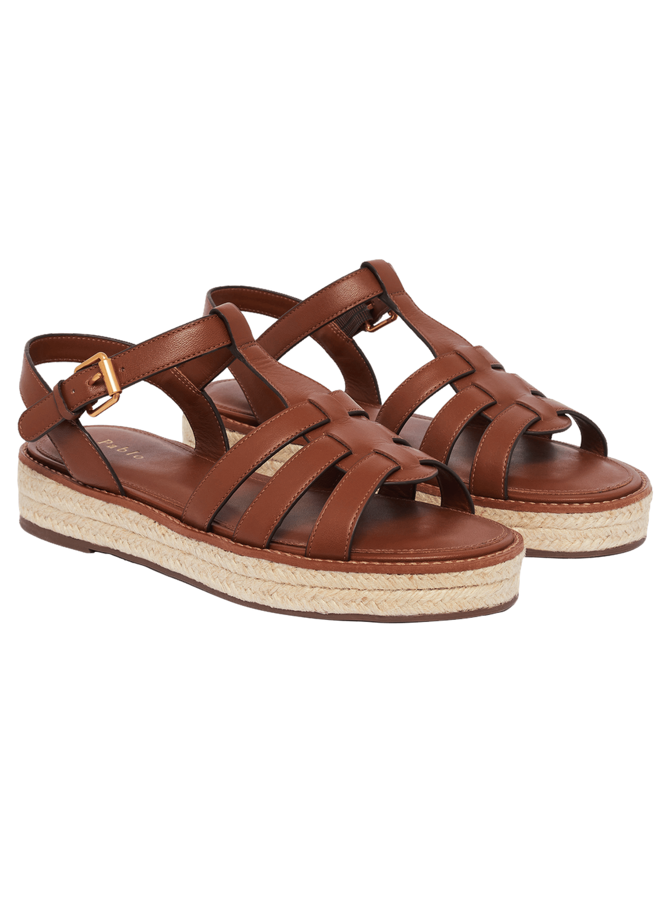 Sandale espadrille en cuir - dune PABLO Marron