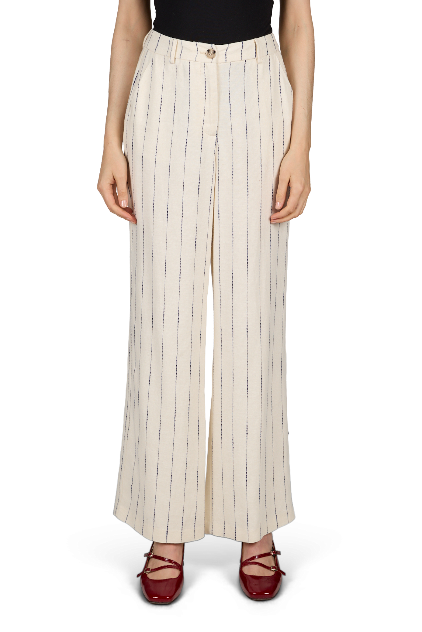 Pantaloni a righe Vidancina VILA Beige