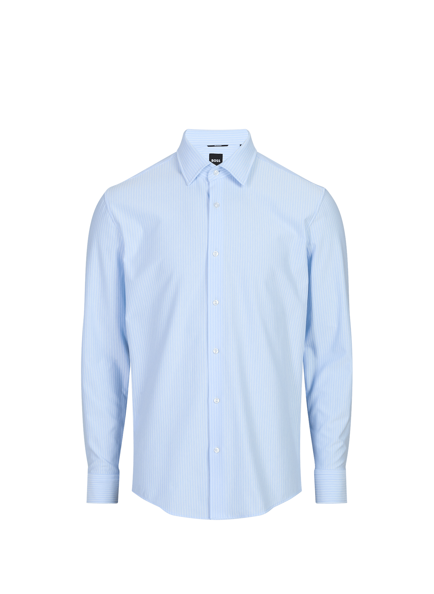 Striped long-sleeve shirt in blended cotton BOSS Blue