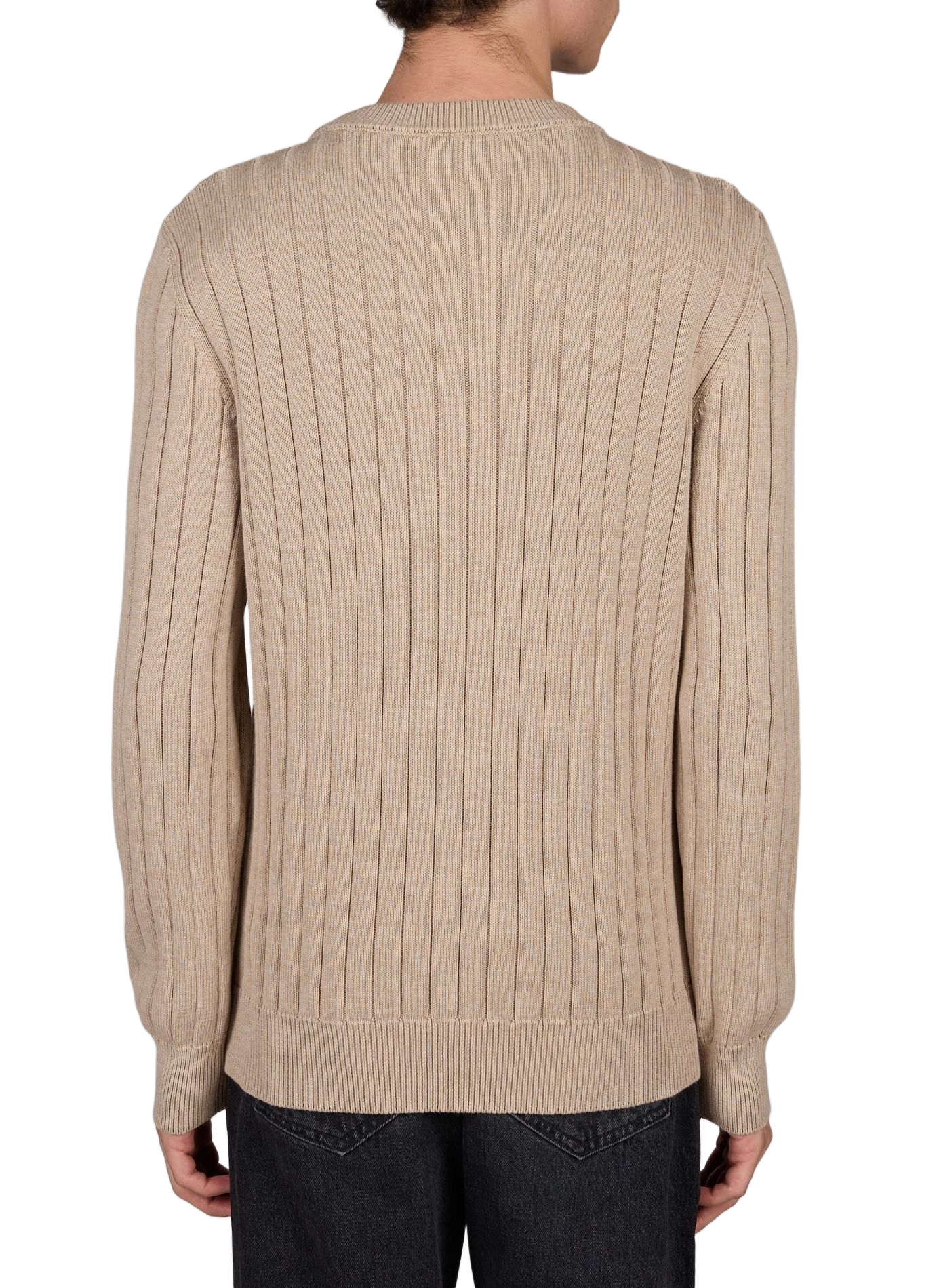 Pull col rond en coton ETON Beige