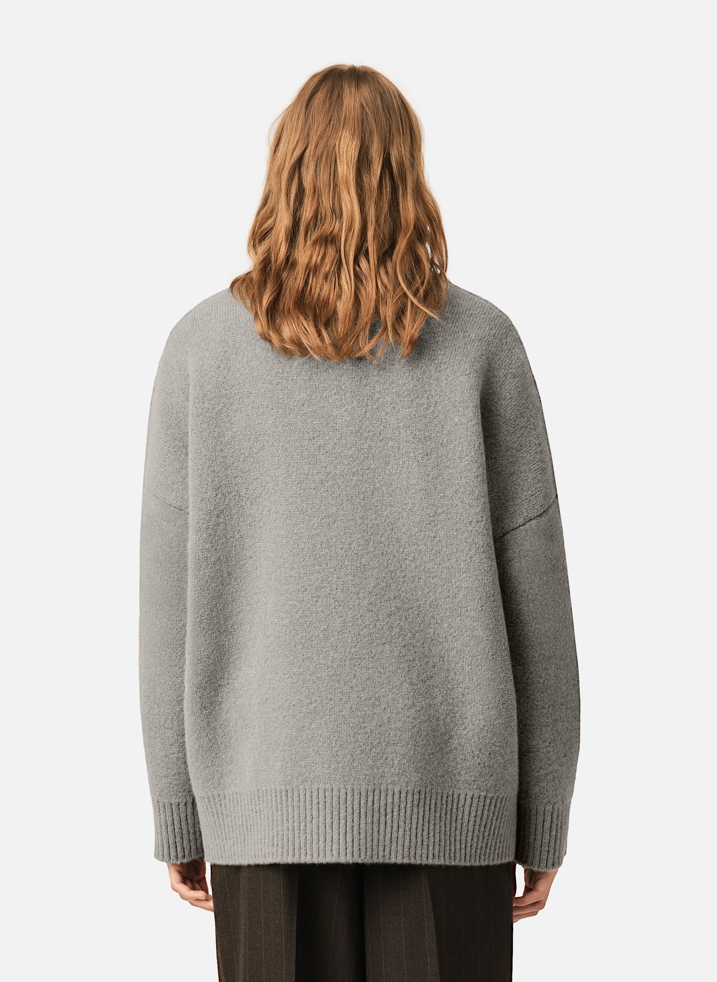 Cardigan unisexe en alpaga ami de coeur AMI PARIS Gris