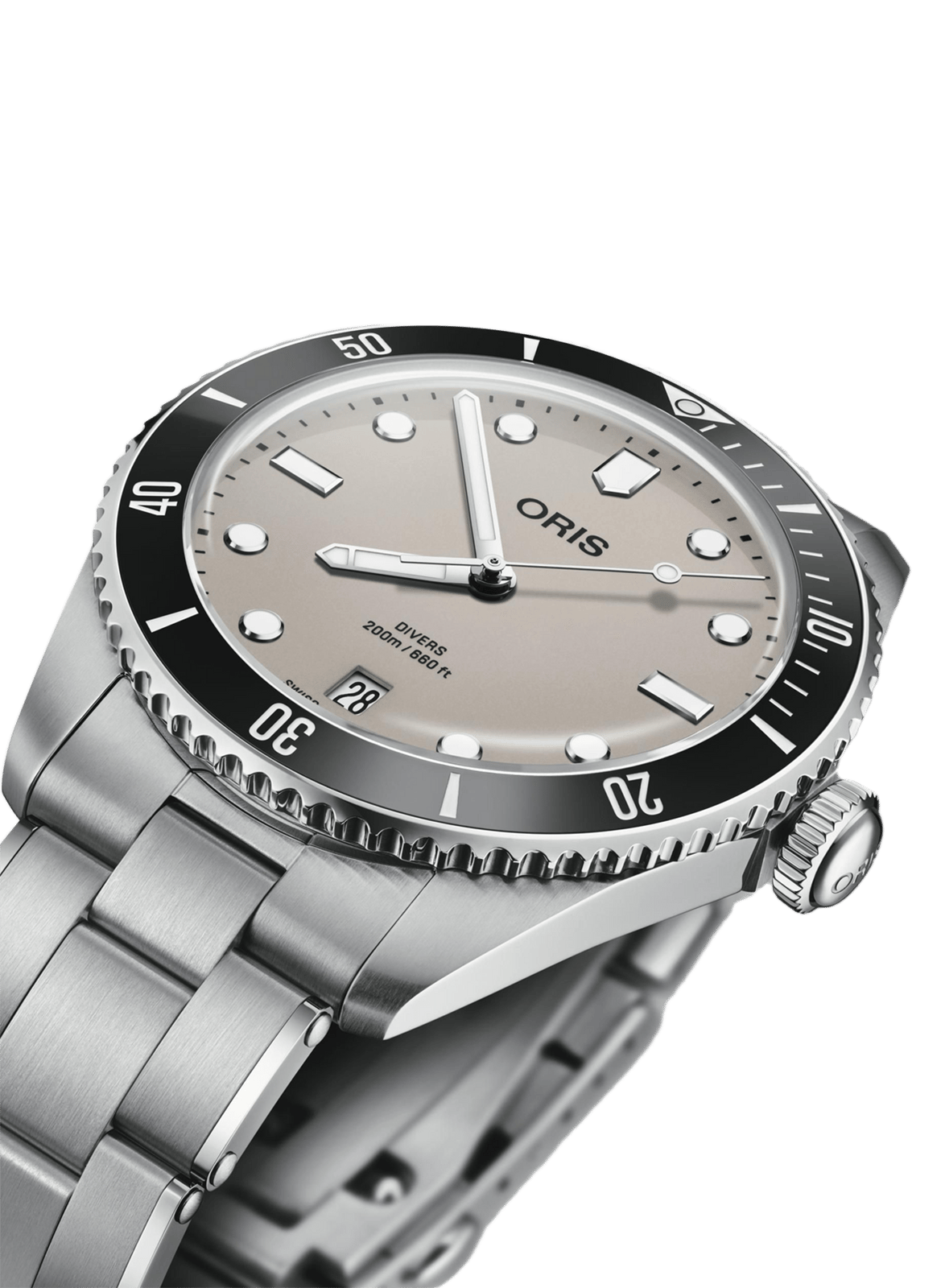 Montre automatique Oris Divers Date en acier inoxydable ORIS Beige