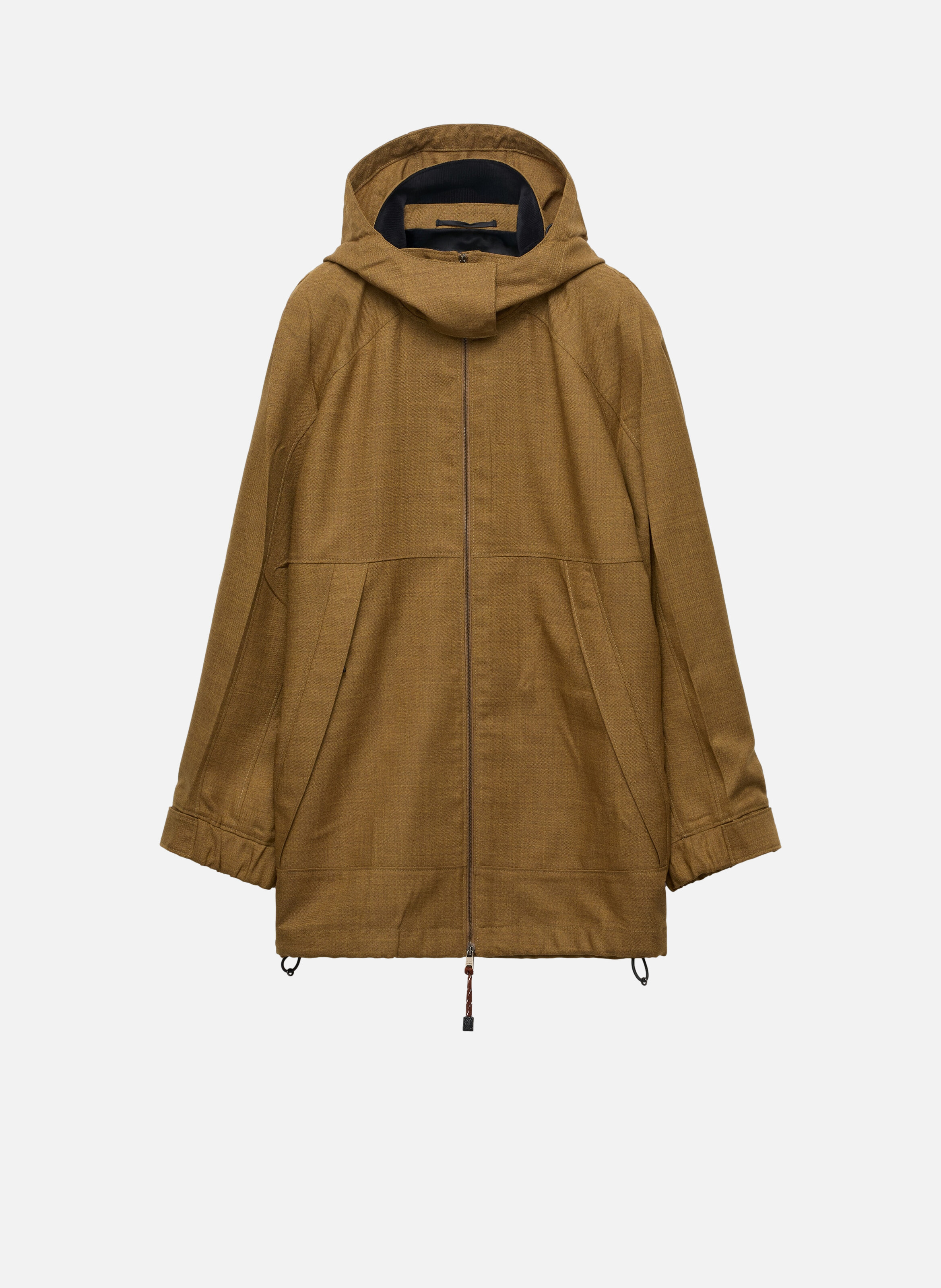 Veste en laine hopsack mélangée PRADA Marron