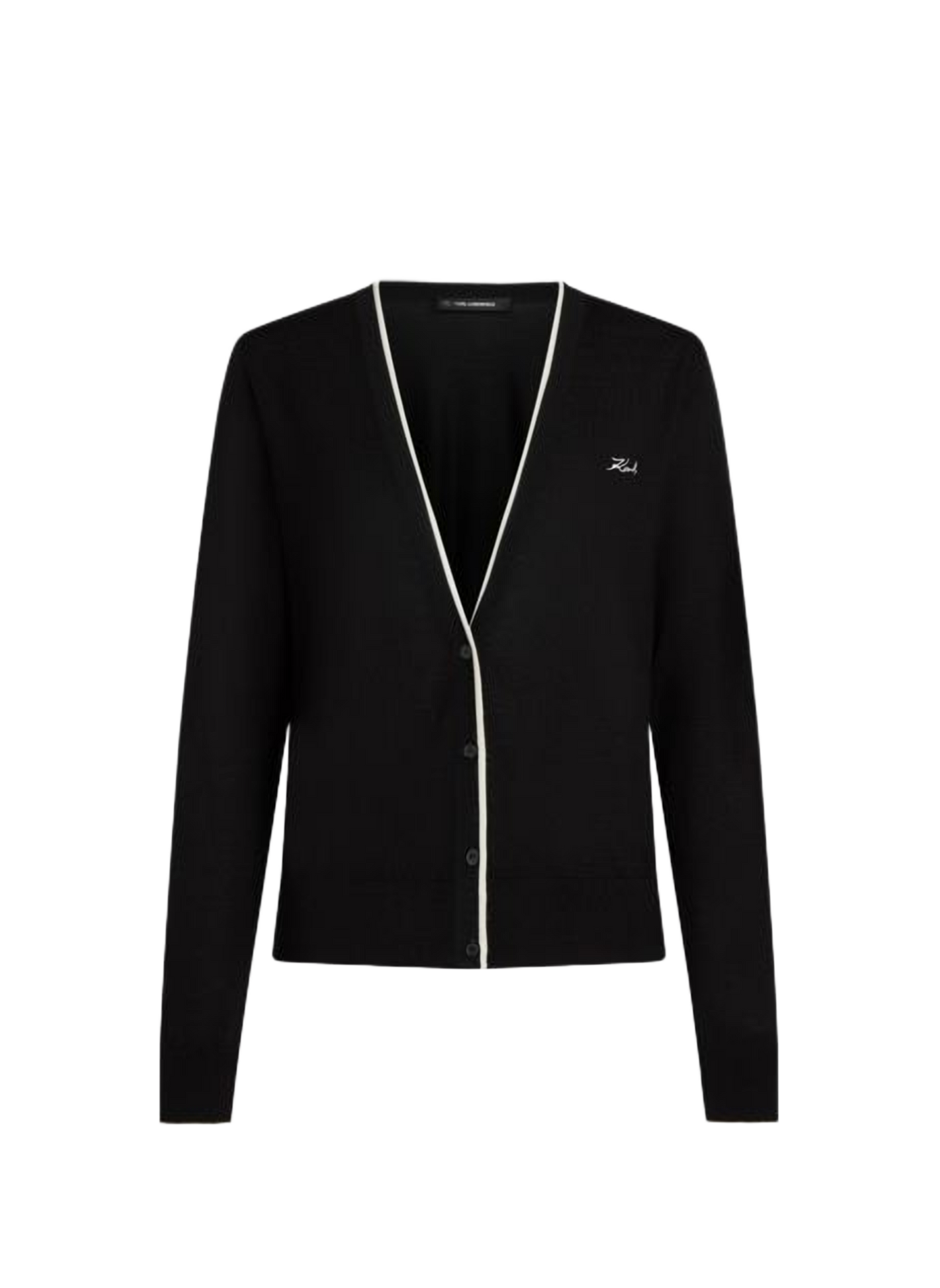 V-neck wool vest KARL LAGERFELD Black