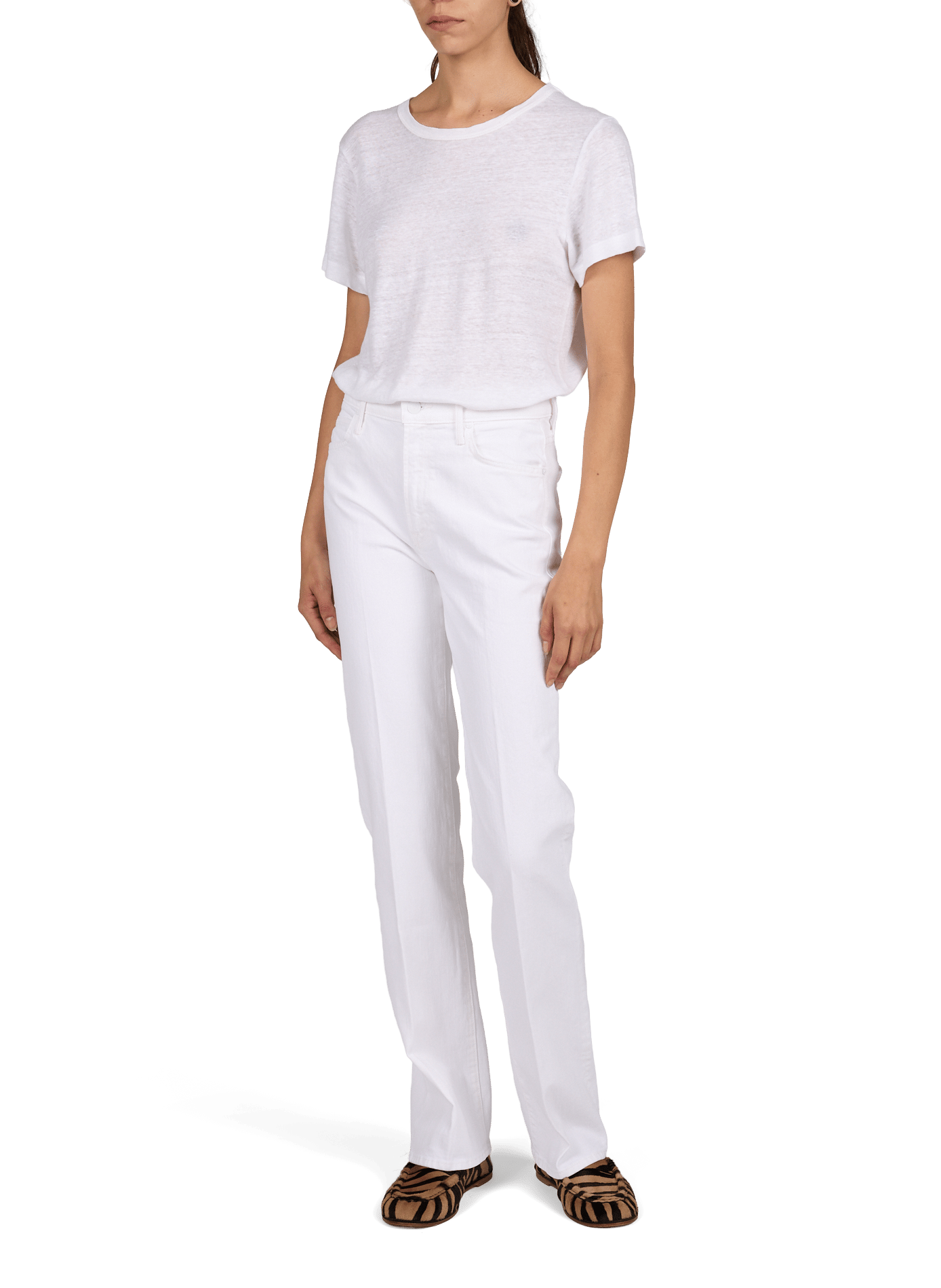 Straight Leg The Kick It jeans in a cotton blend MOTHER White
