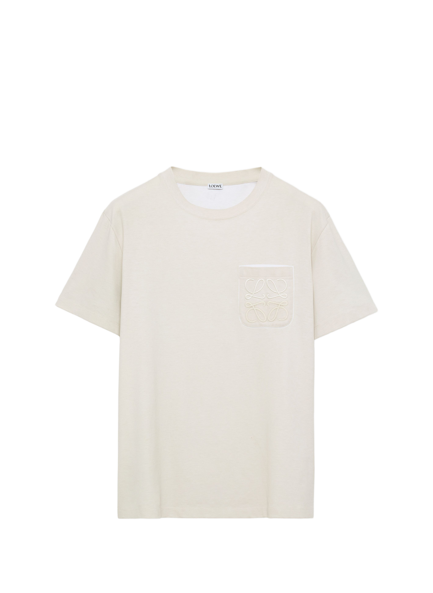 T-shirt à logo brodé en coton mélangé LOEWE Beige