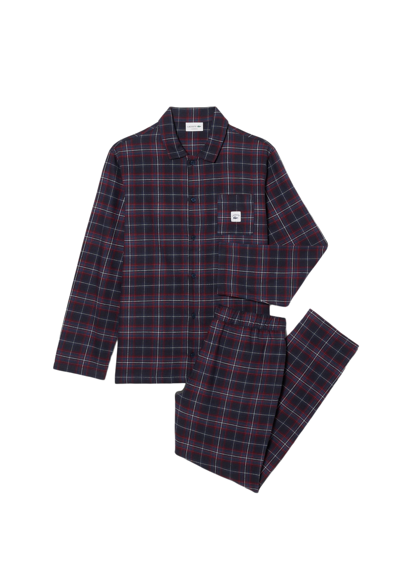 Long checked pyjama set LACOSTE Red