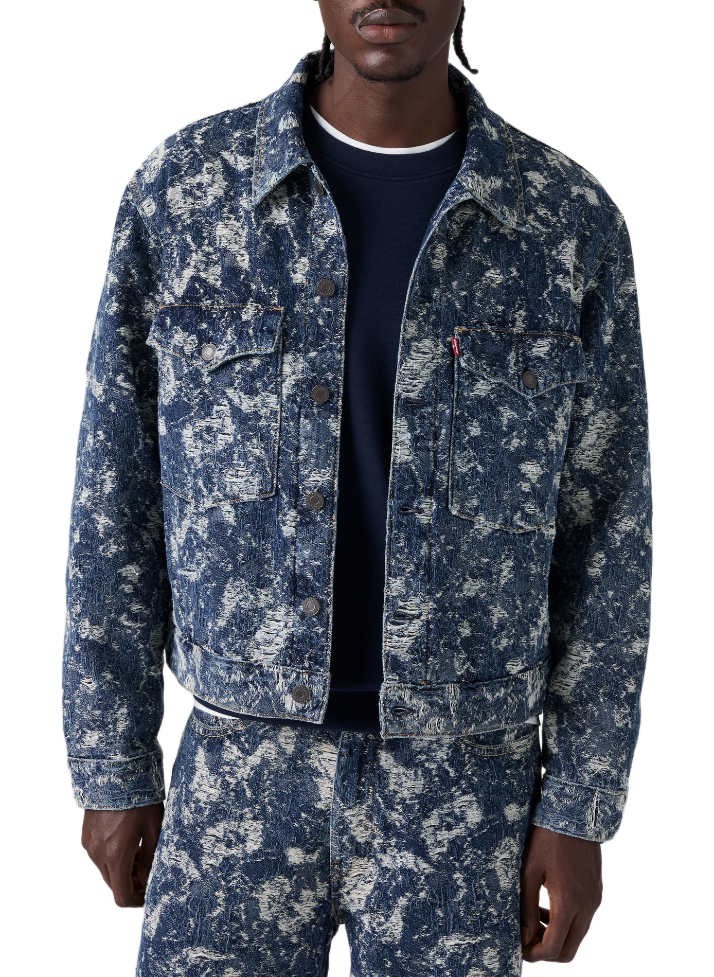 Jacke mit klassischem Baumwoll-Denim-Kragen LEVI'S Blau