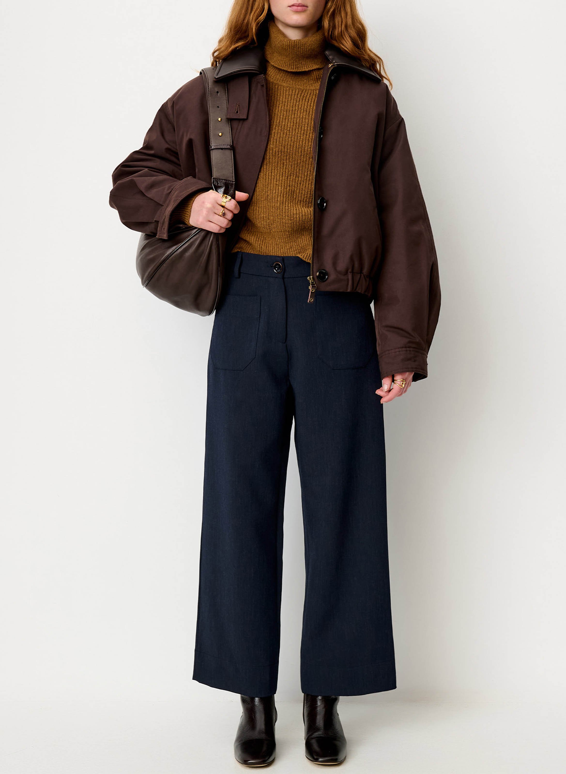 Pantalon droit à jambes raccourcies hudkin SESSUN Bleu