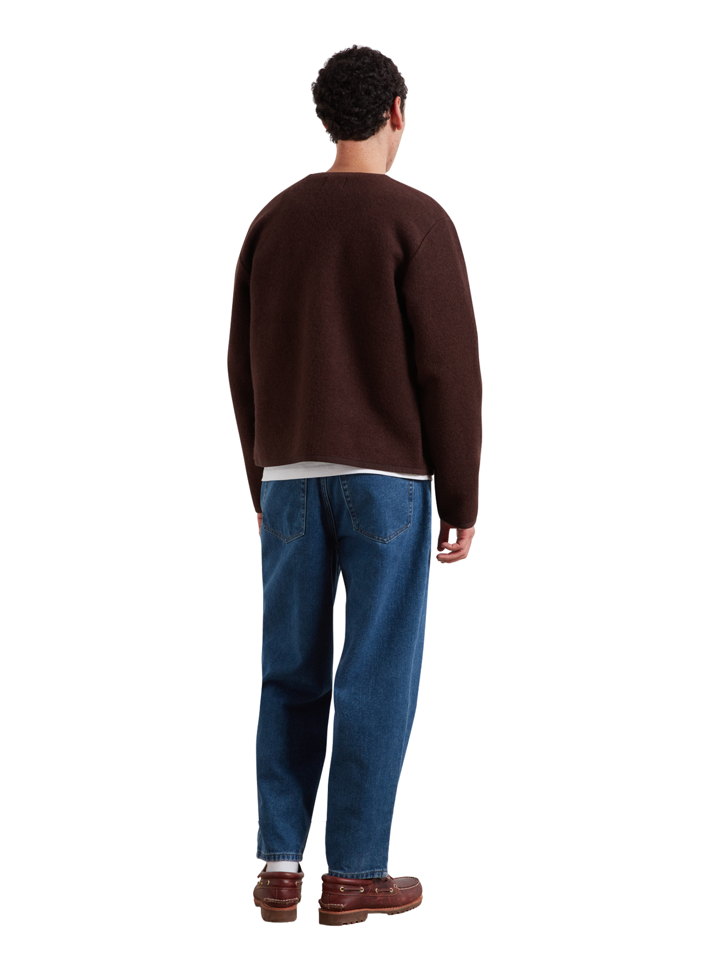 Veste droite en laine mélangée FARAH Bruin
