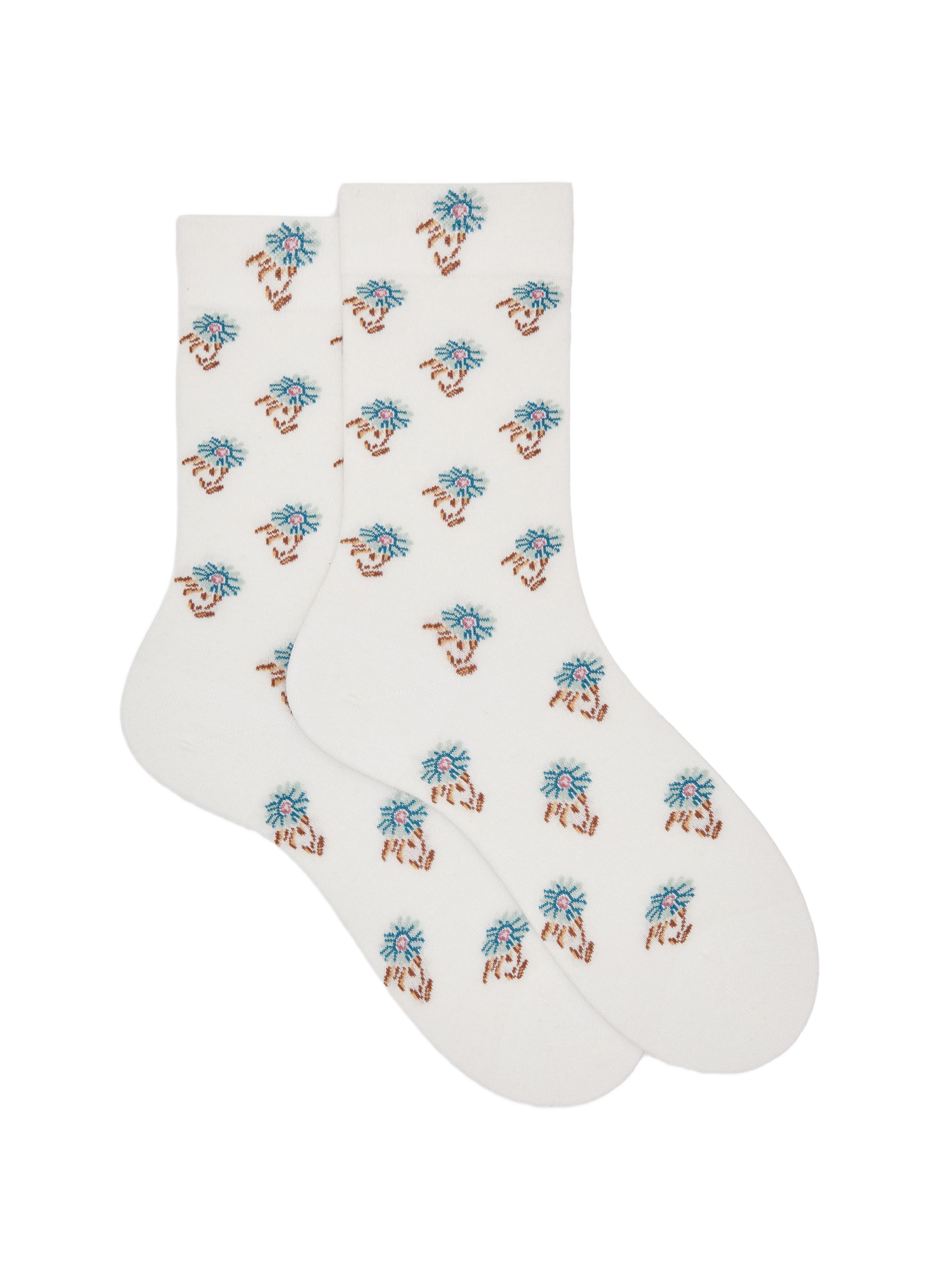 Chaussettes à imprimé floral DORÉ DORÉ Blanc