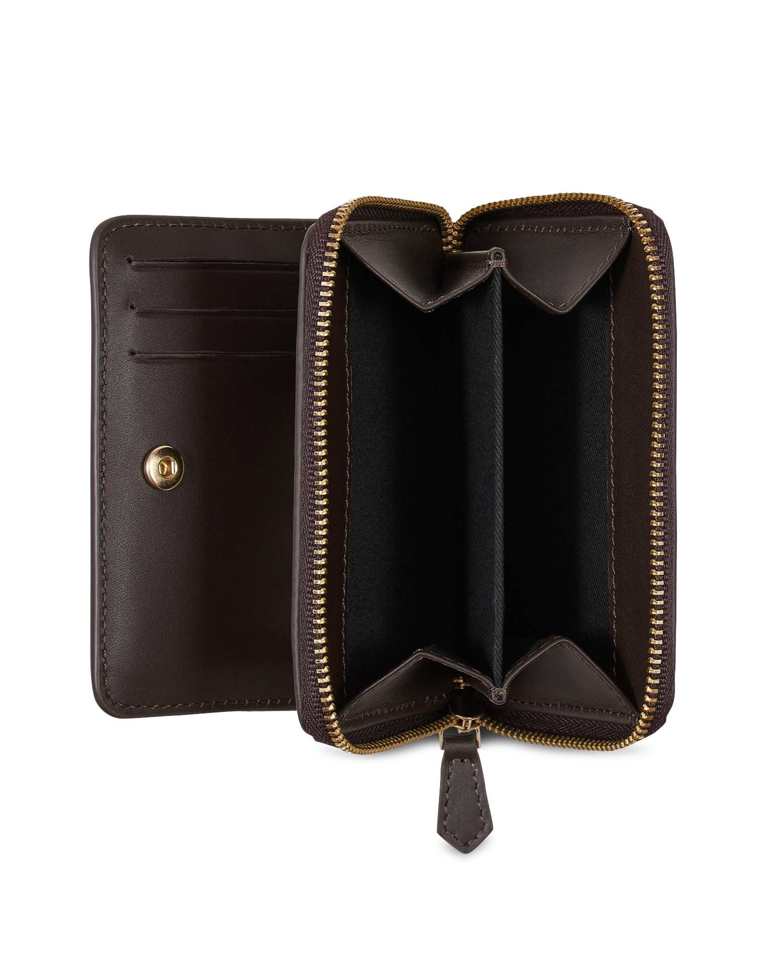 Portefeuille uni en cuir bifold BA&SH Marron