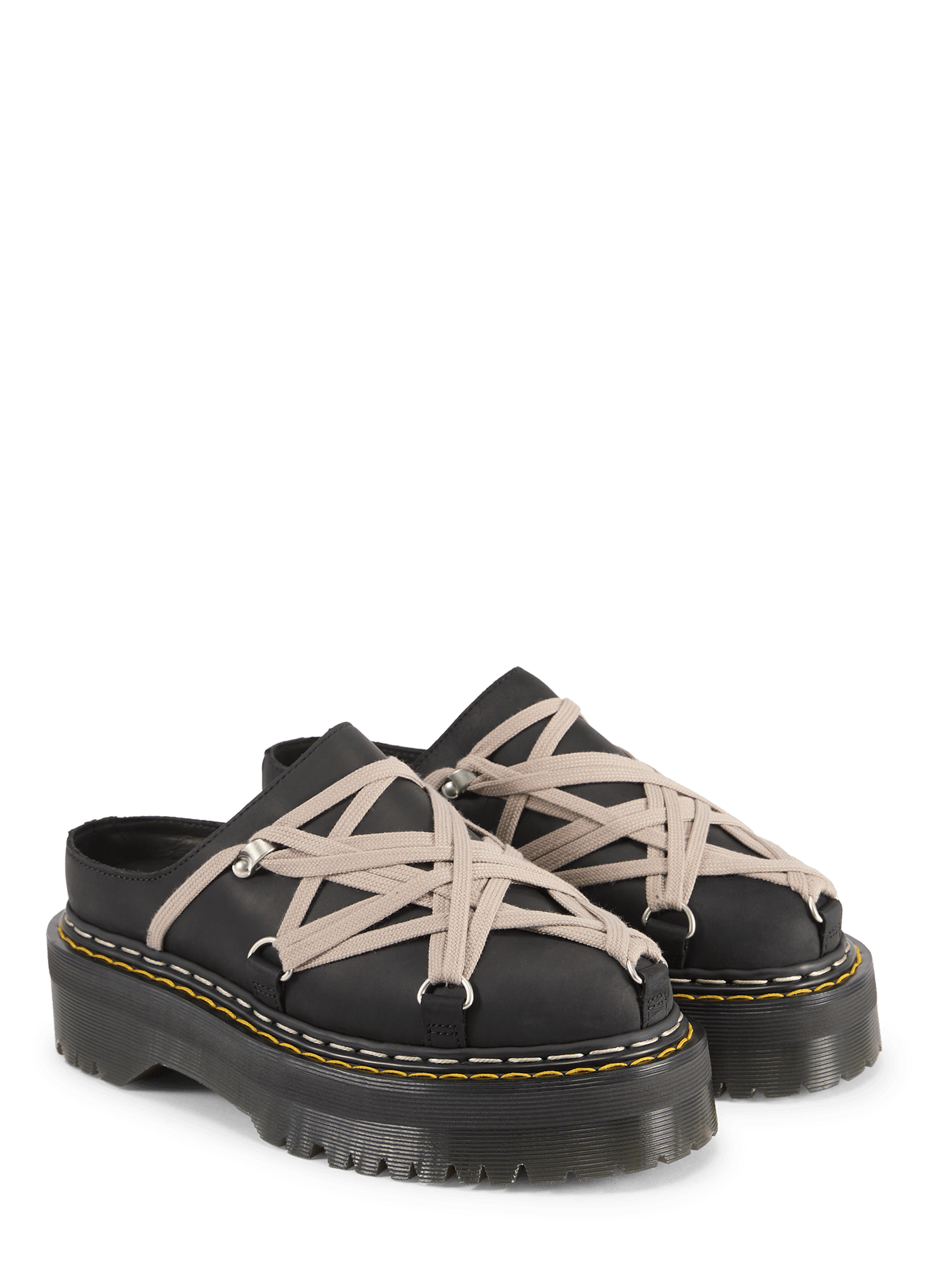 Dr. Martens x Rick Owens Quad Megalace Leather Mules RICK OWENS Black