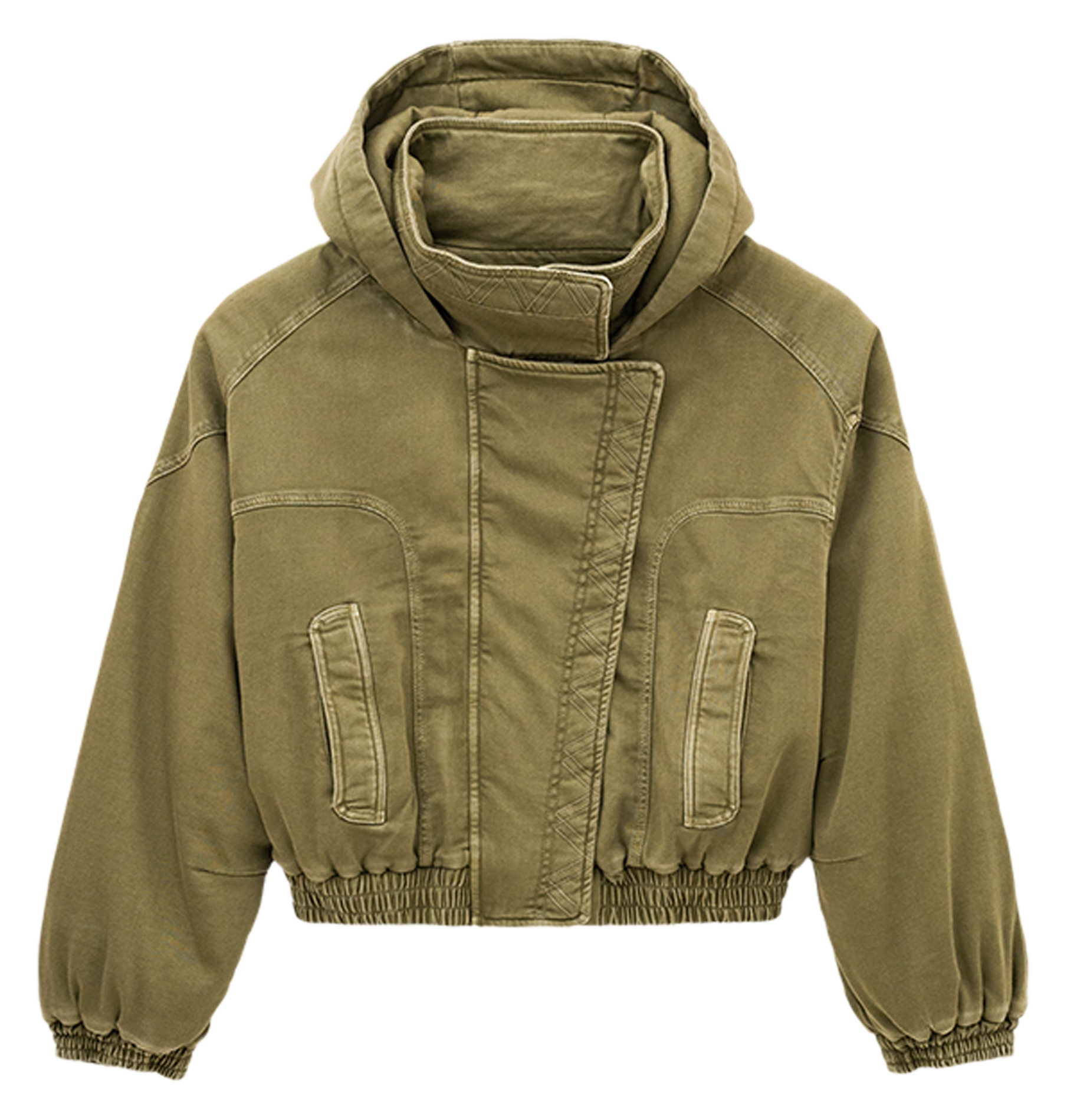 Katoenen Nalo-blouson met opstaande kraag BA&SH Kaki