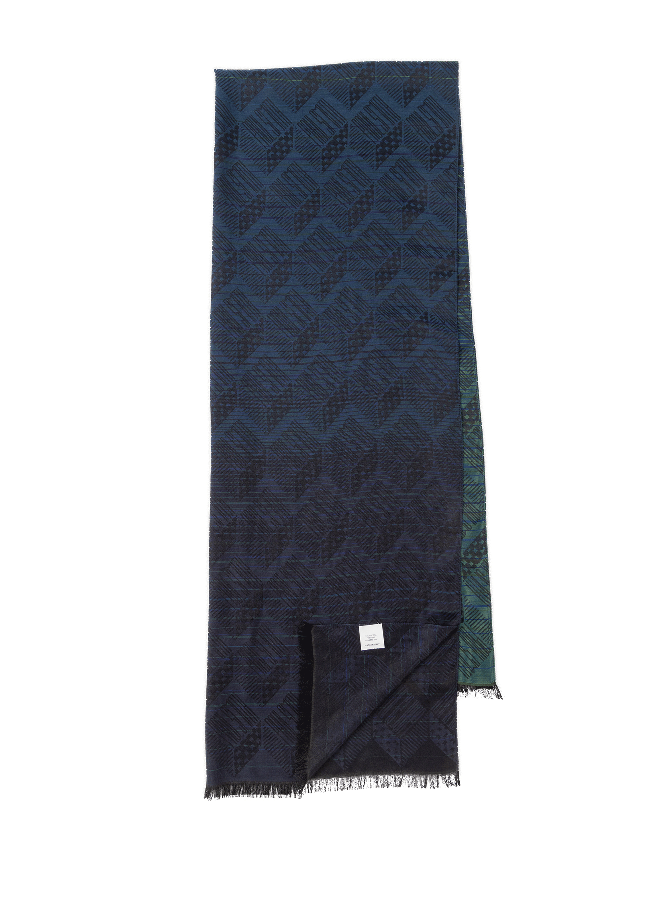 Foulard jacquard en soie mélangée