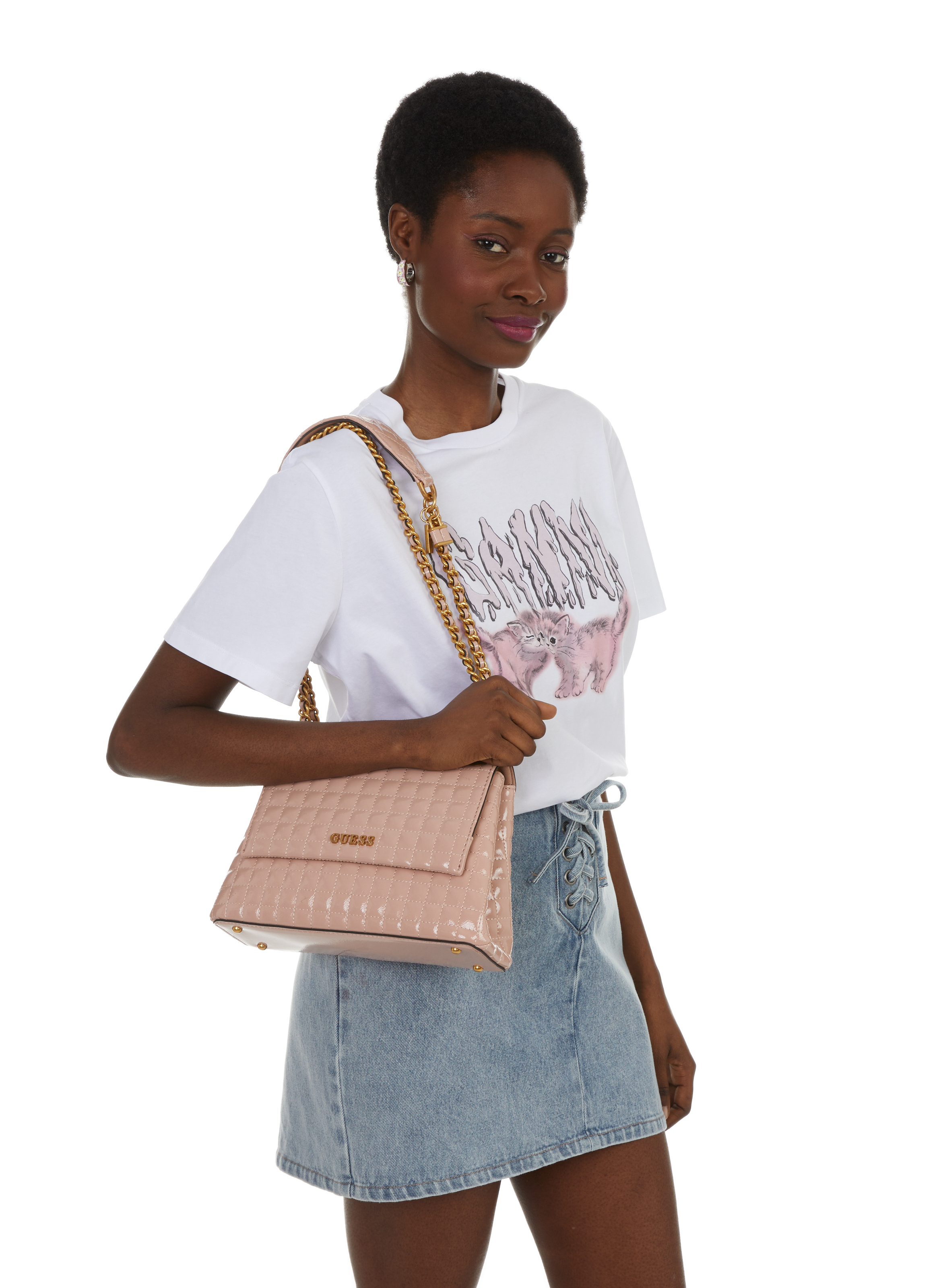 Tia shoulder bag GUESS Pink