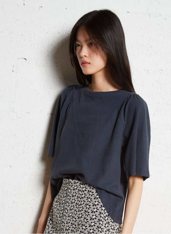 Tee-shirt droit col rond angele Gris by MAISON 123 MAISON 123 Tee-shirt droit col rond angele Gris