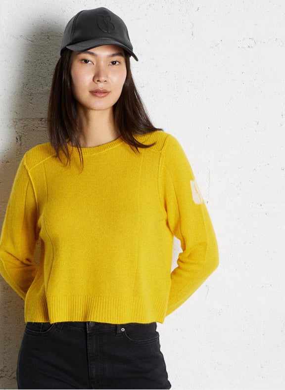 Pull droit col rond en cachemire charlotte Jaune by BA&SH BA&SH Pull droit col rond en cachemire charlotte Jaune