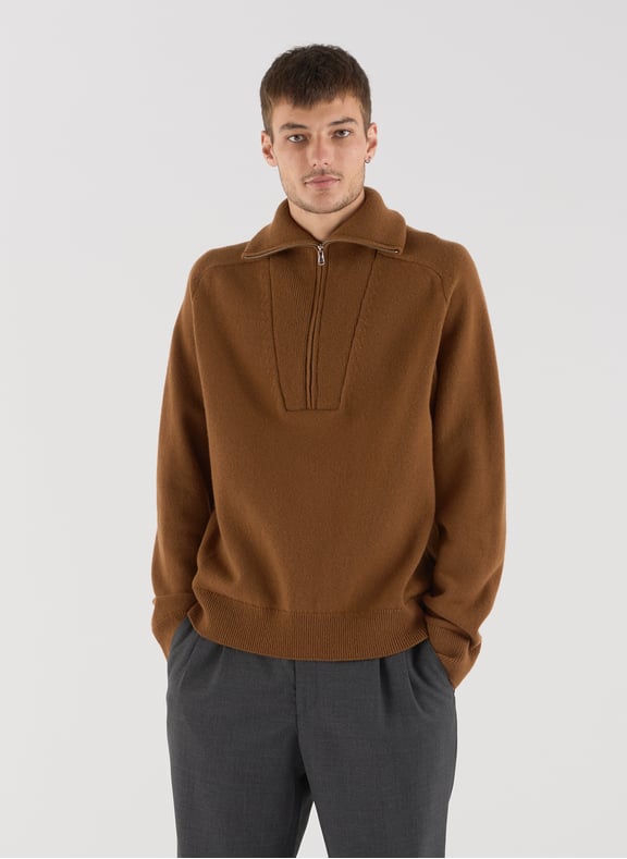 Wool high-neck sweater Brown by SAISON 1865 SAISON 1865 Wool high-neck sweater Brown