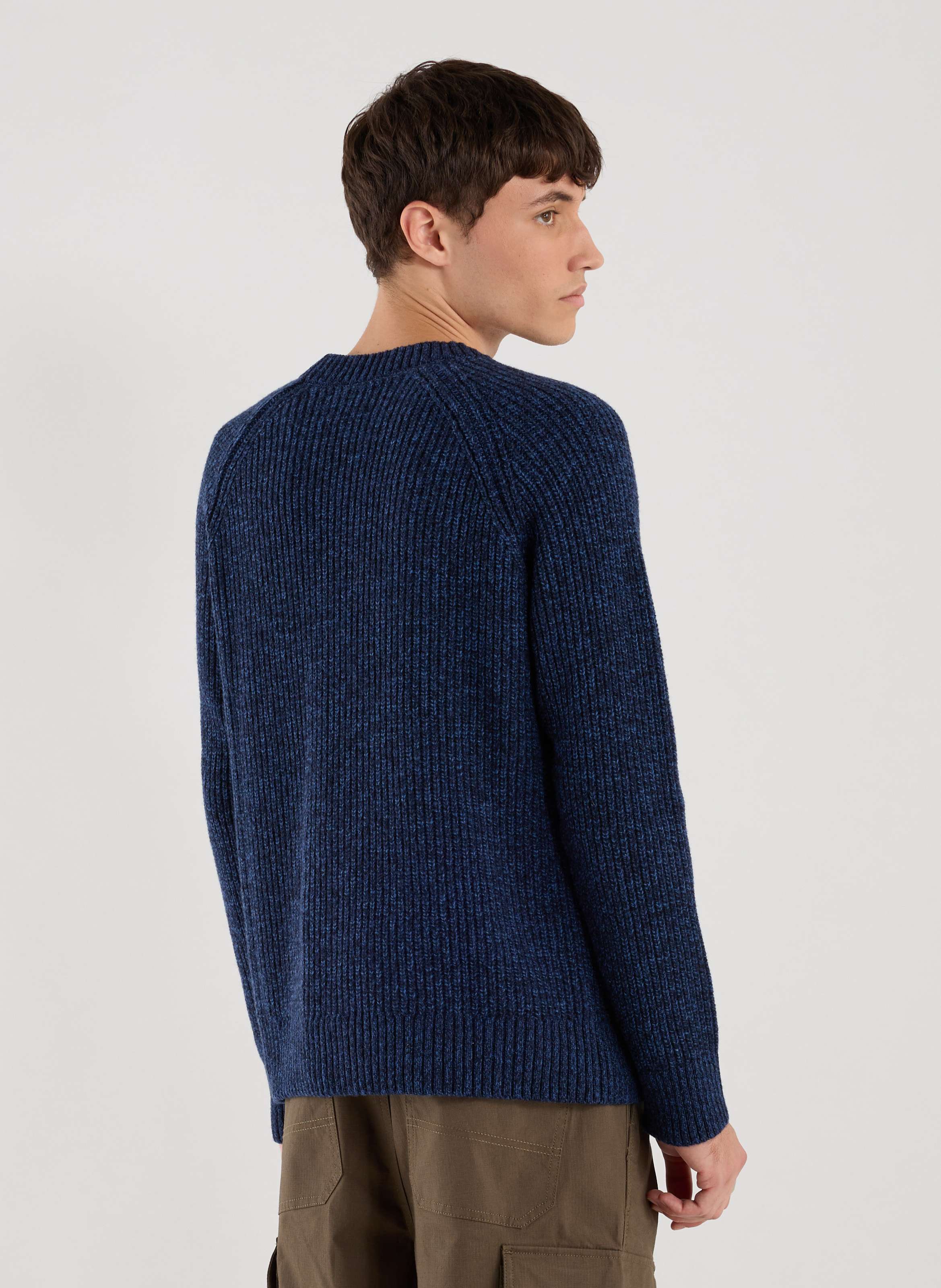 Round neck wool blend sweater SAISON 1865 Blue