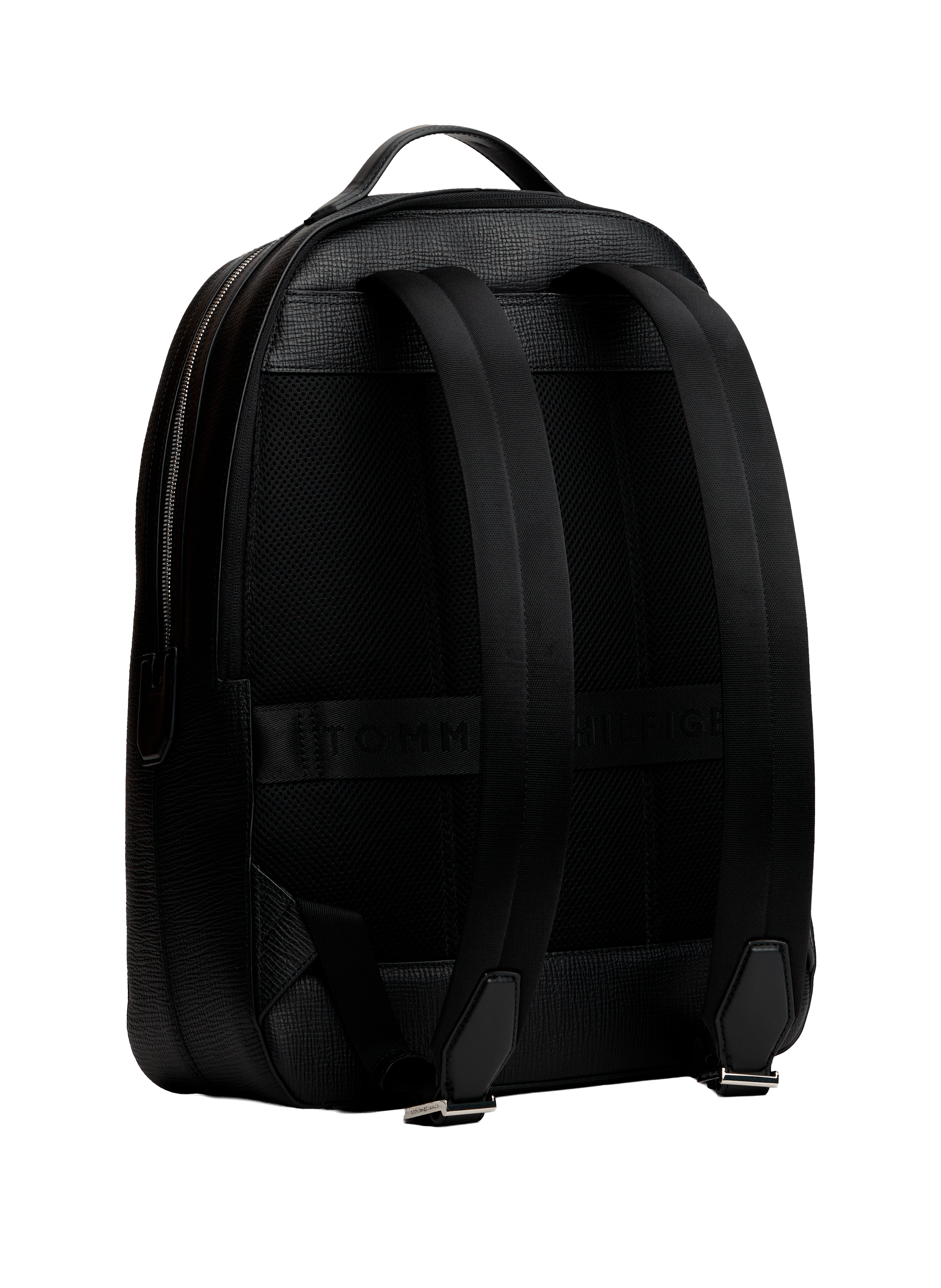 Mixed leather backpack TOMMY HILFIGER Black