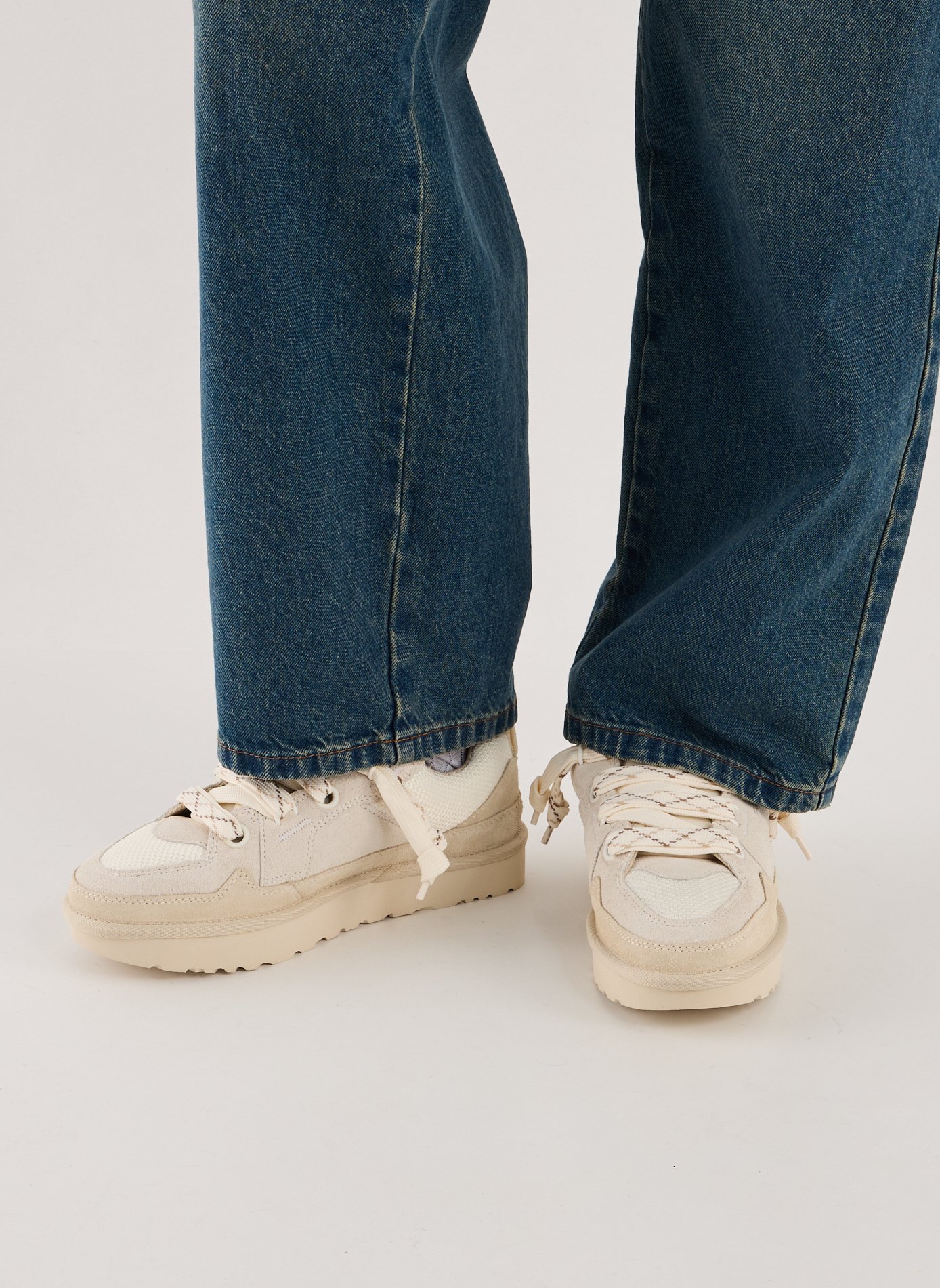 Oversized leather sneakers UGG White