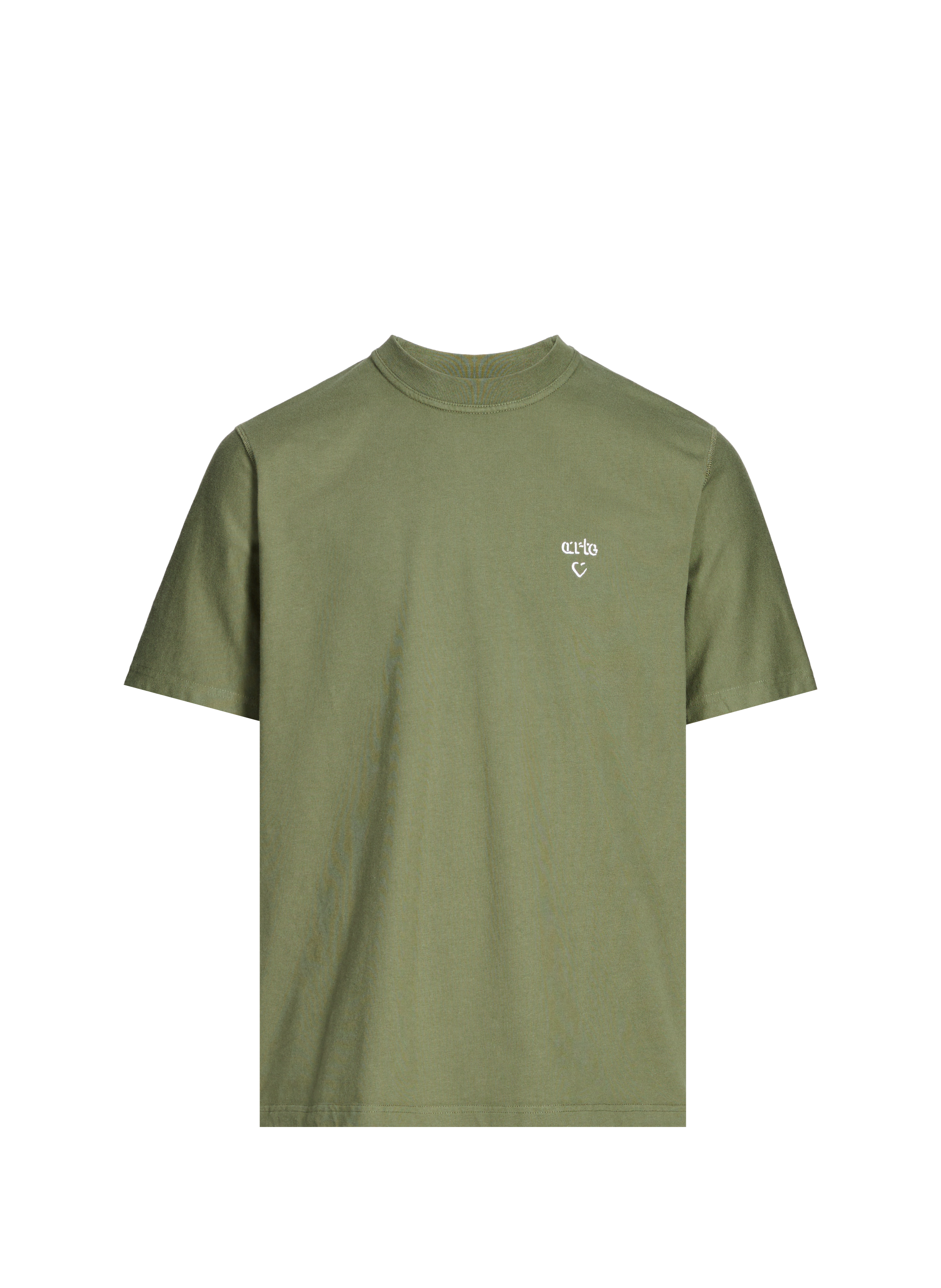 Straight embroidered cotton t-shirt ARTE ANTWERP Khaki