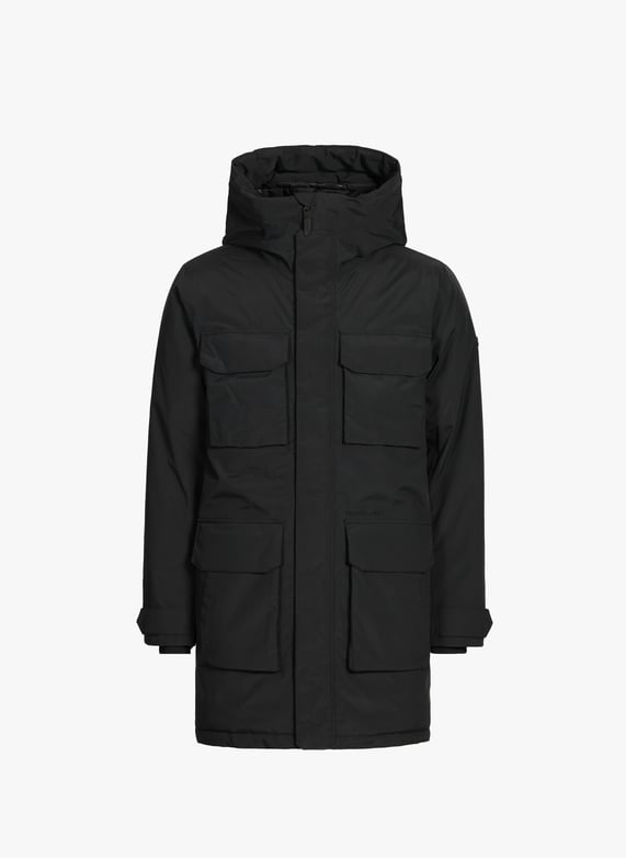 Parka mi-longue à capuche | Noir by DIDRIKSONS Parka mi-longue à capuche Noir