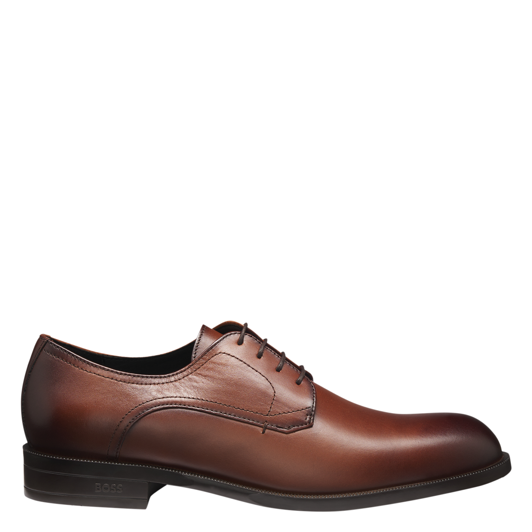 Chaussures de villes à lacets en cuir BOSS Marron