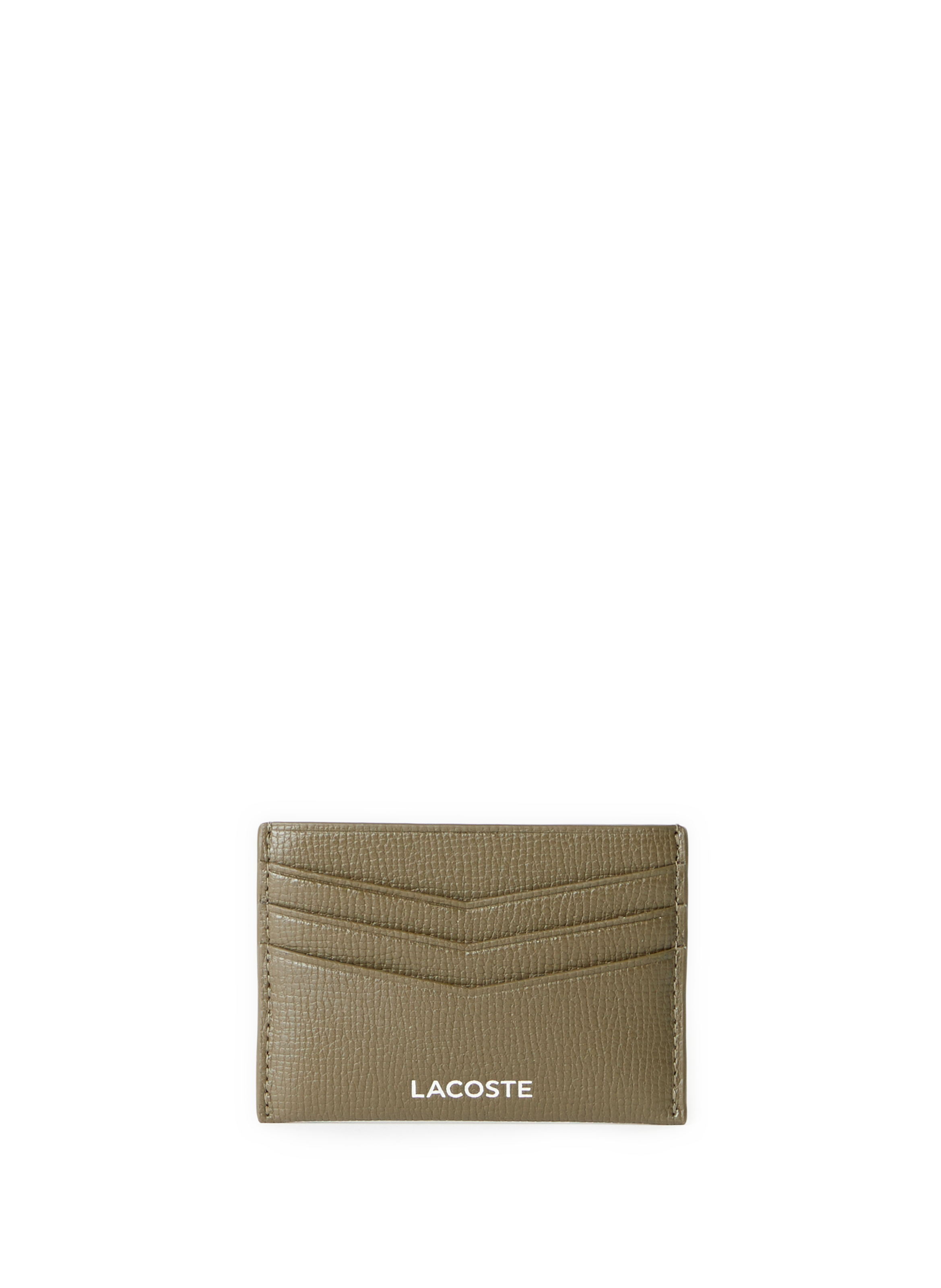 LACOSTE Porte-cartes Ossian en cuir Kaki