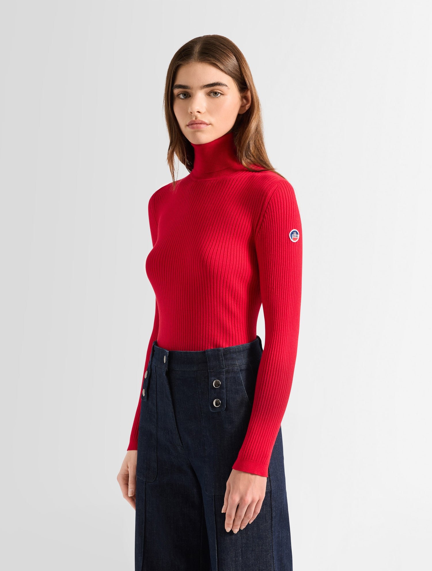 Pull ancelle col roulé coupe regular FUSALP Rouge