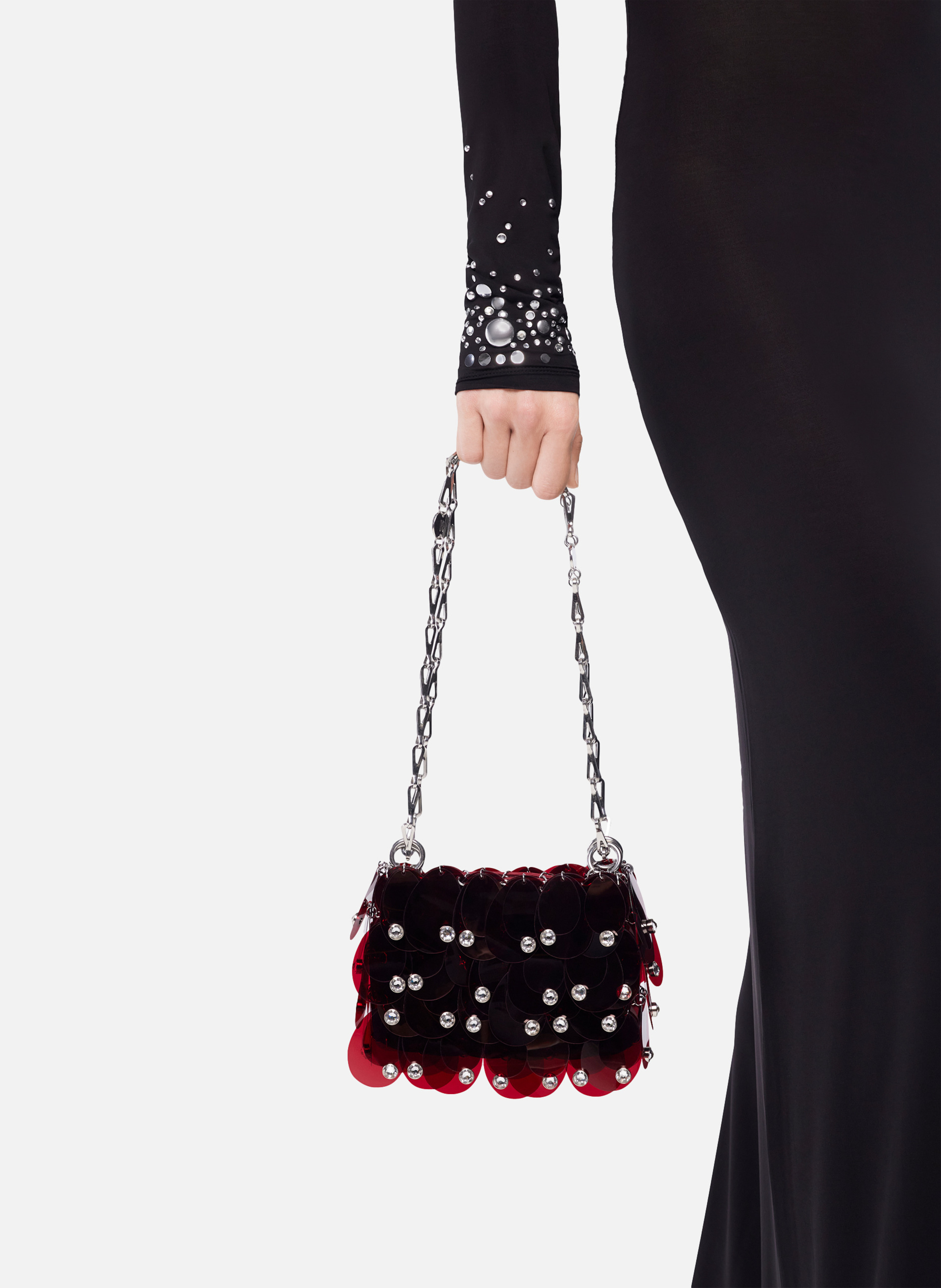 Sac sparkle RABANNE Rouge