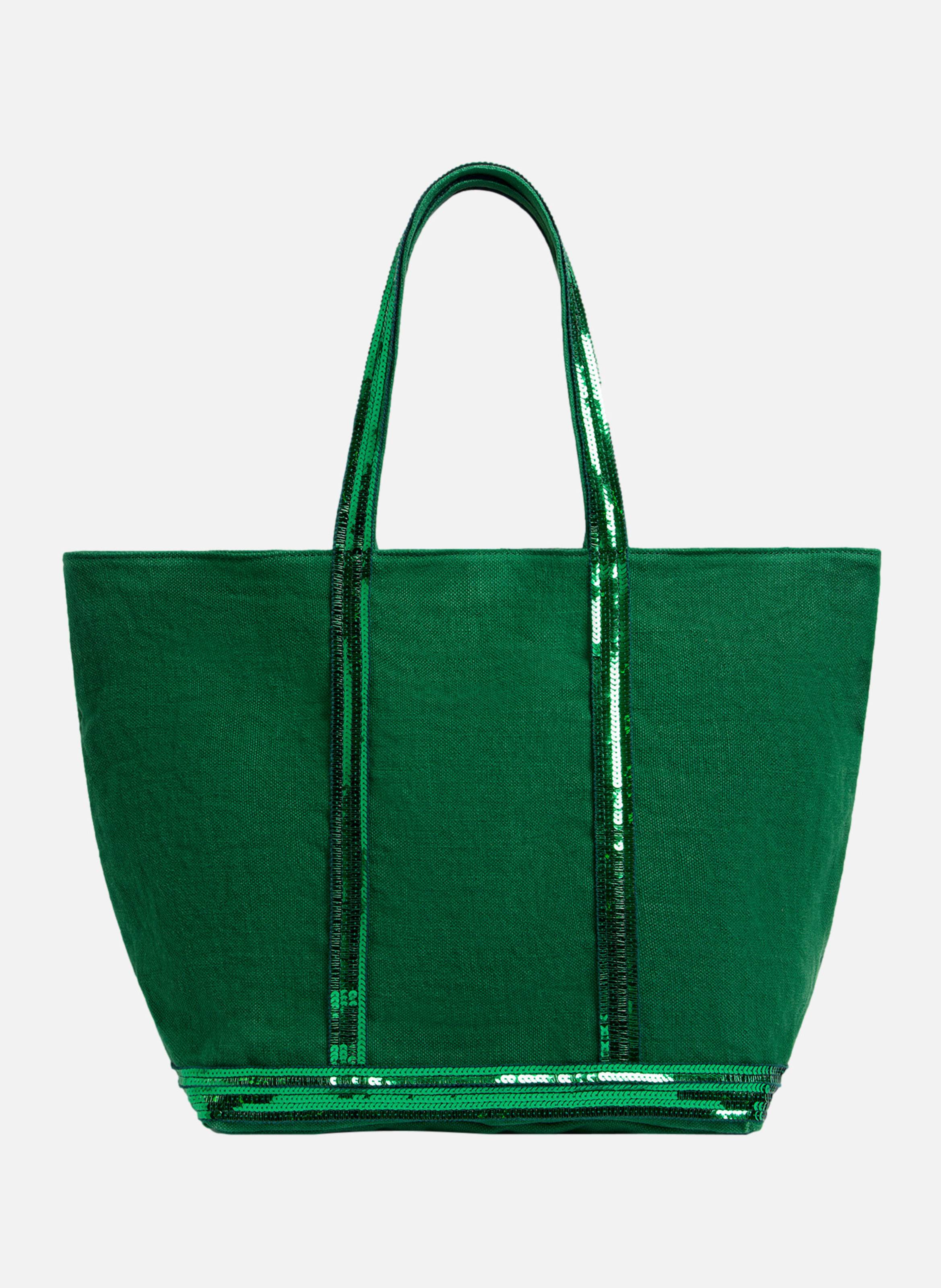 Cabas l zippé en lin VANESSA BRUNO Vert