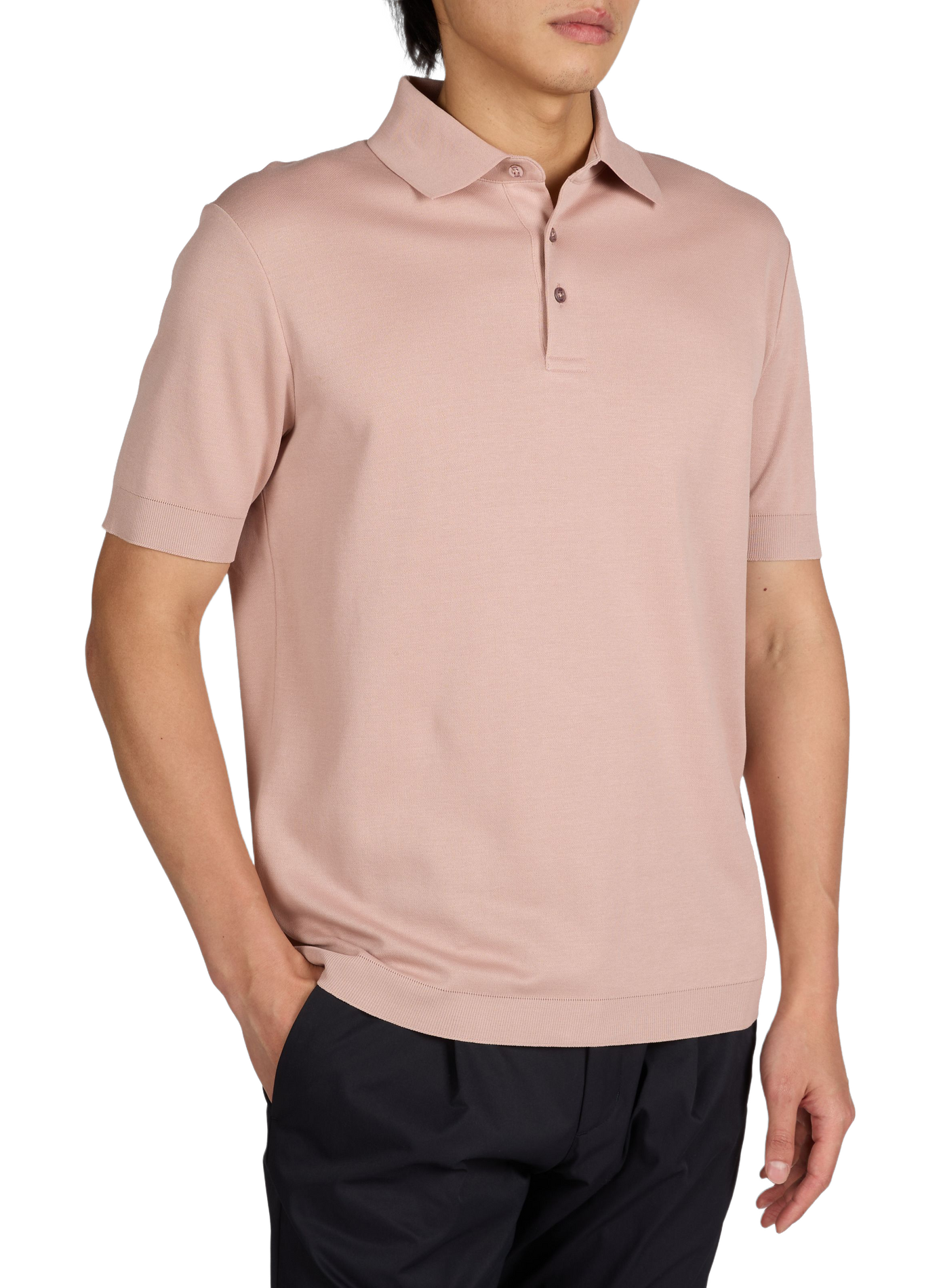 Polo à manches courtes en coton HERNO Rose