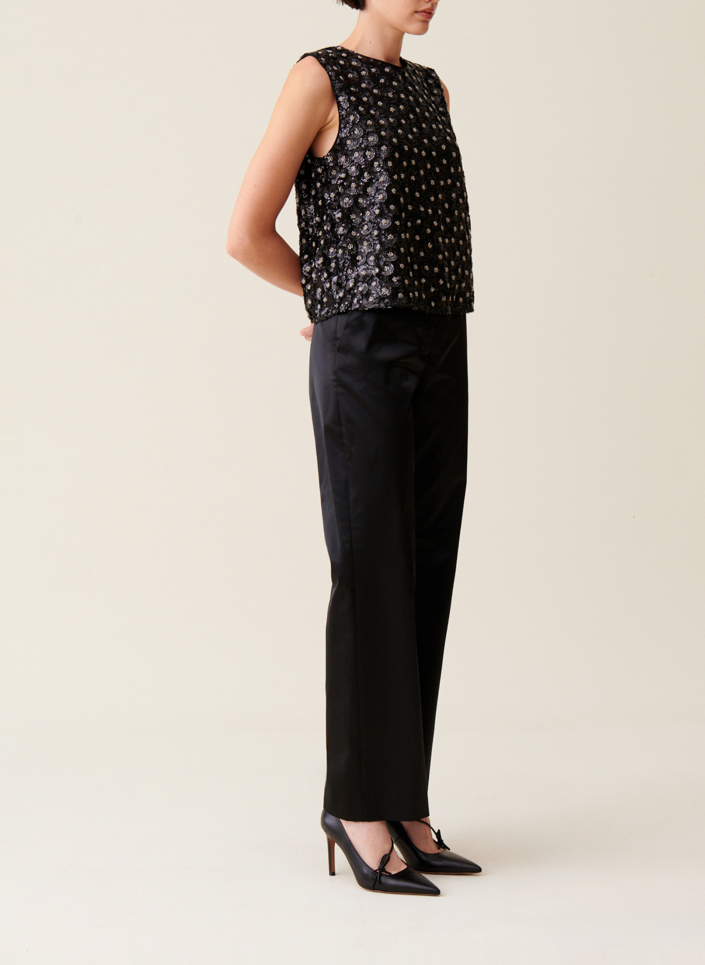 Top droit à sequins CLAUDIE PIERLOT Noir