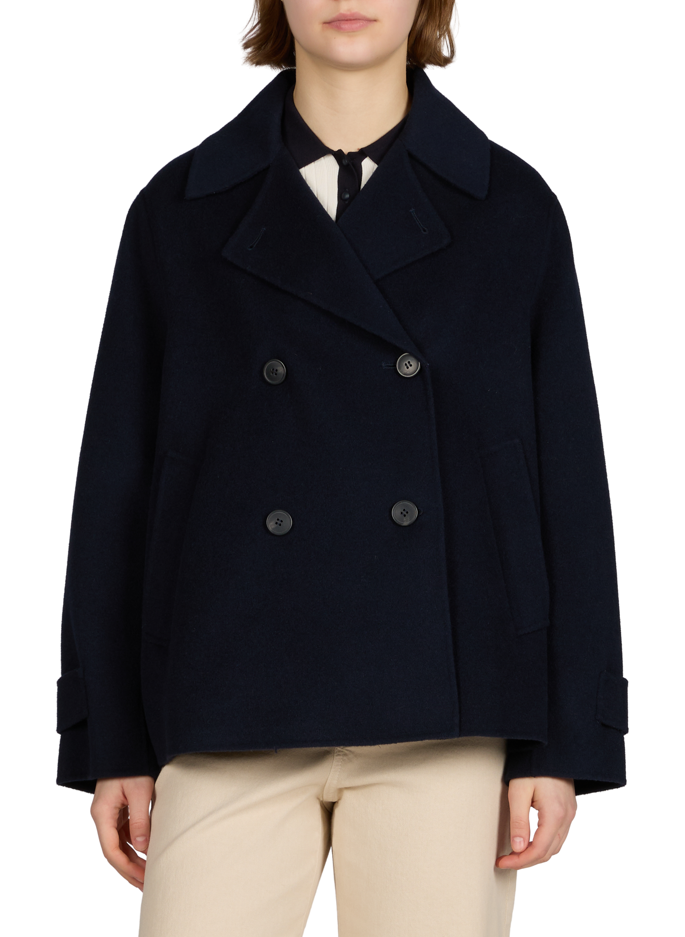 Veste double-boutonnage en laine vierge mélangée MAX MARA WEEK END Bleu