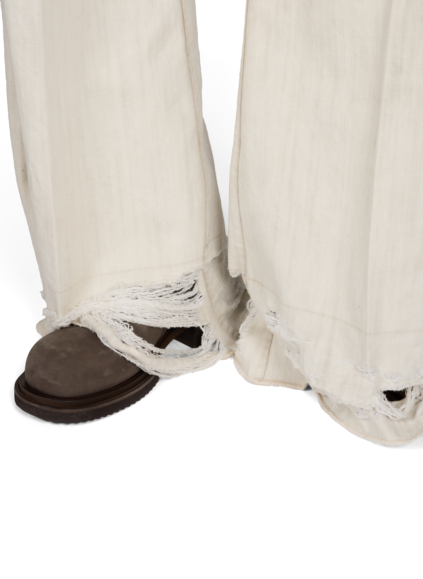 Pantalon chevilles déchirées en coton RICK OWENS Beige