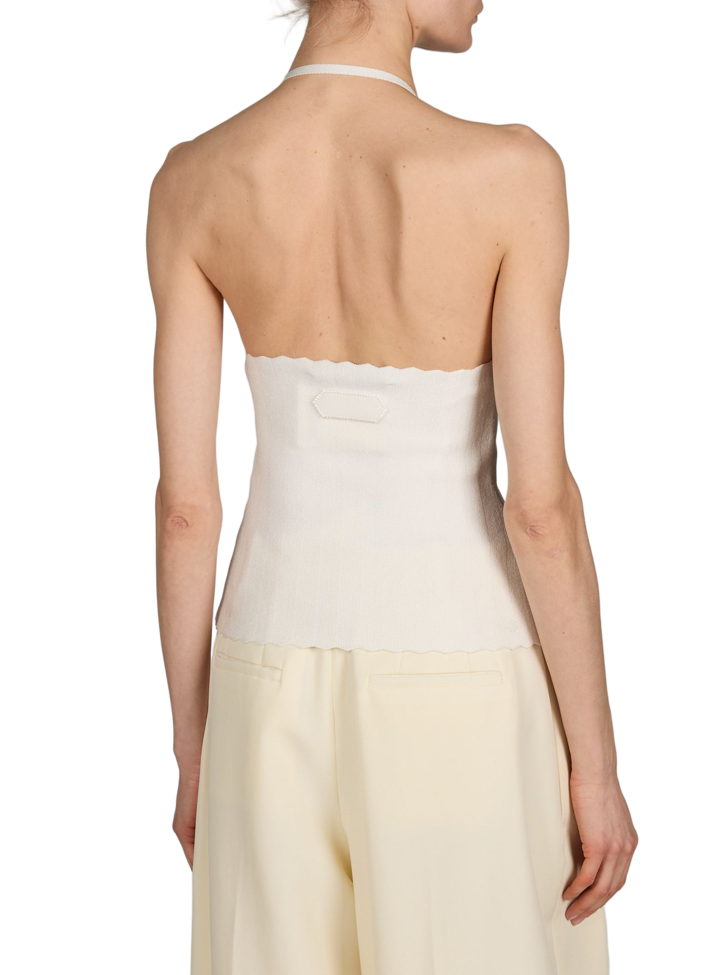 Top La Maille Tablier côtelé JACQUEMUS Blanc
