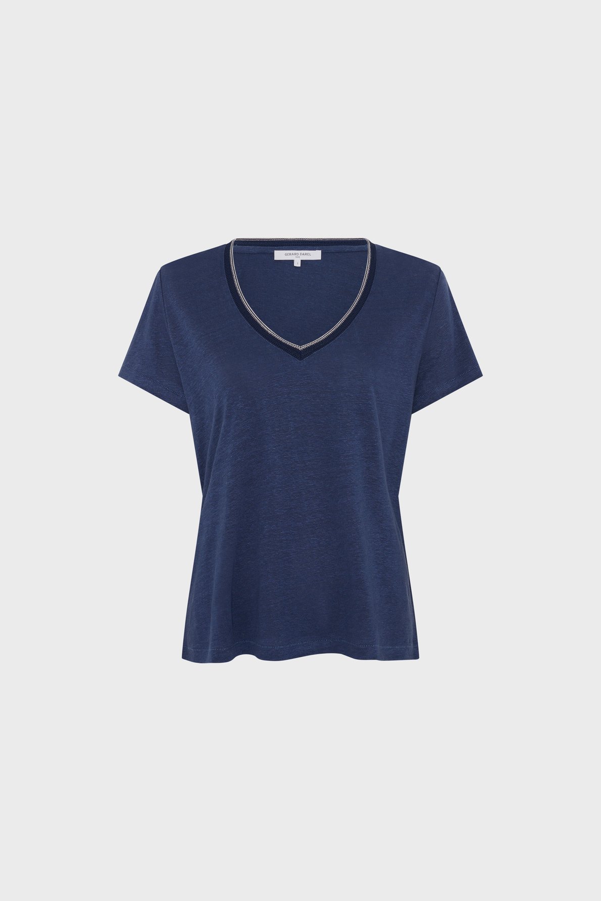 T-shirt v en lin à lurex - mirana GERARD DAREL Bleu