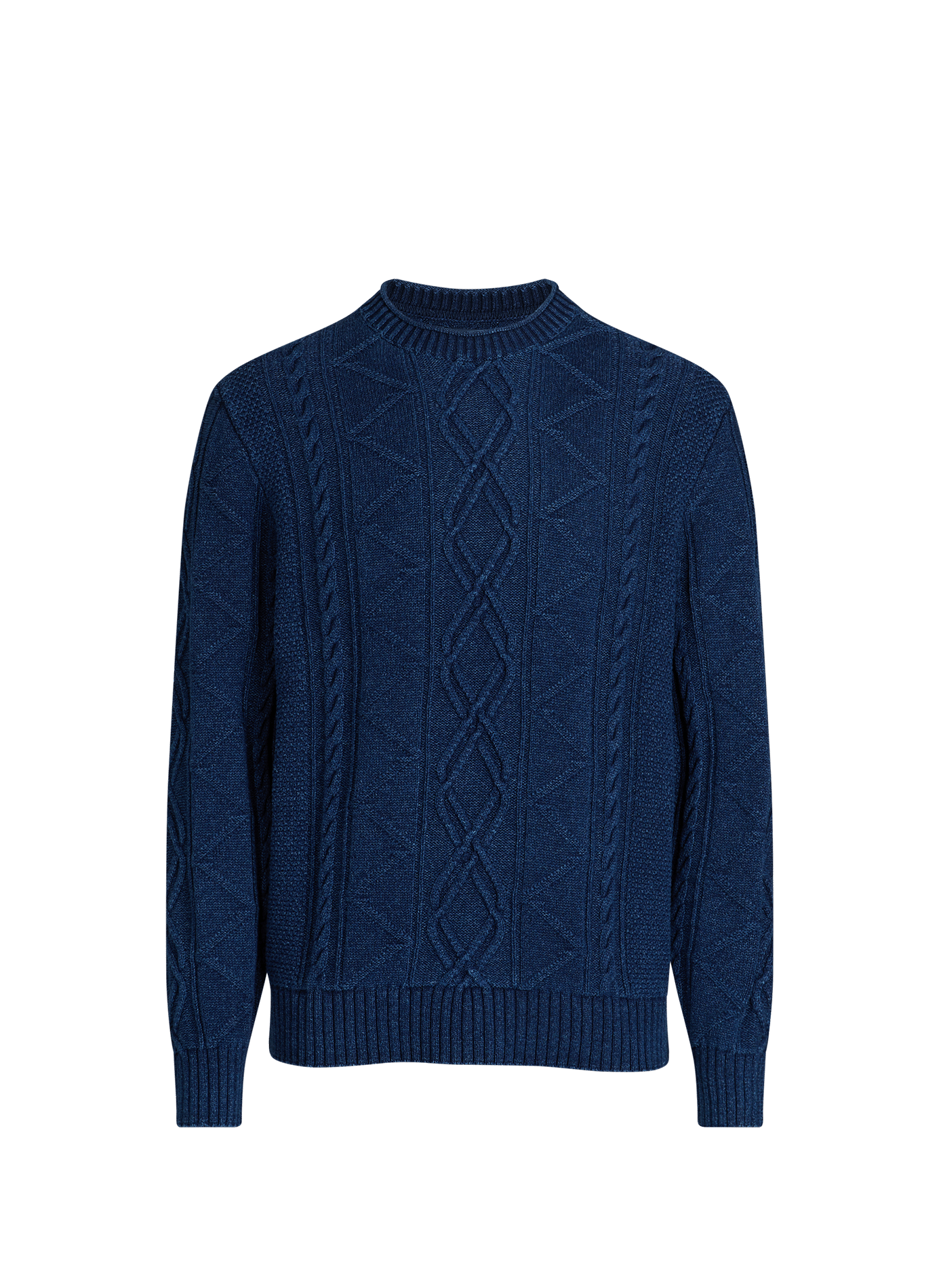 Pull en maille torsadée de coton GANT Bleu