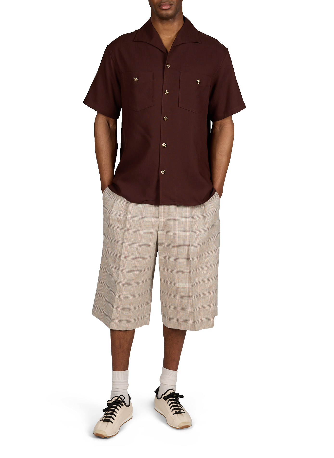 Gerader Hemdkragen mit offenem Kragen DROLE DE MONSIEUR Braun