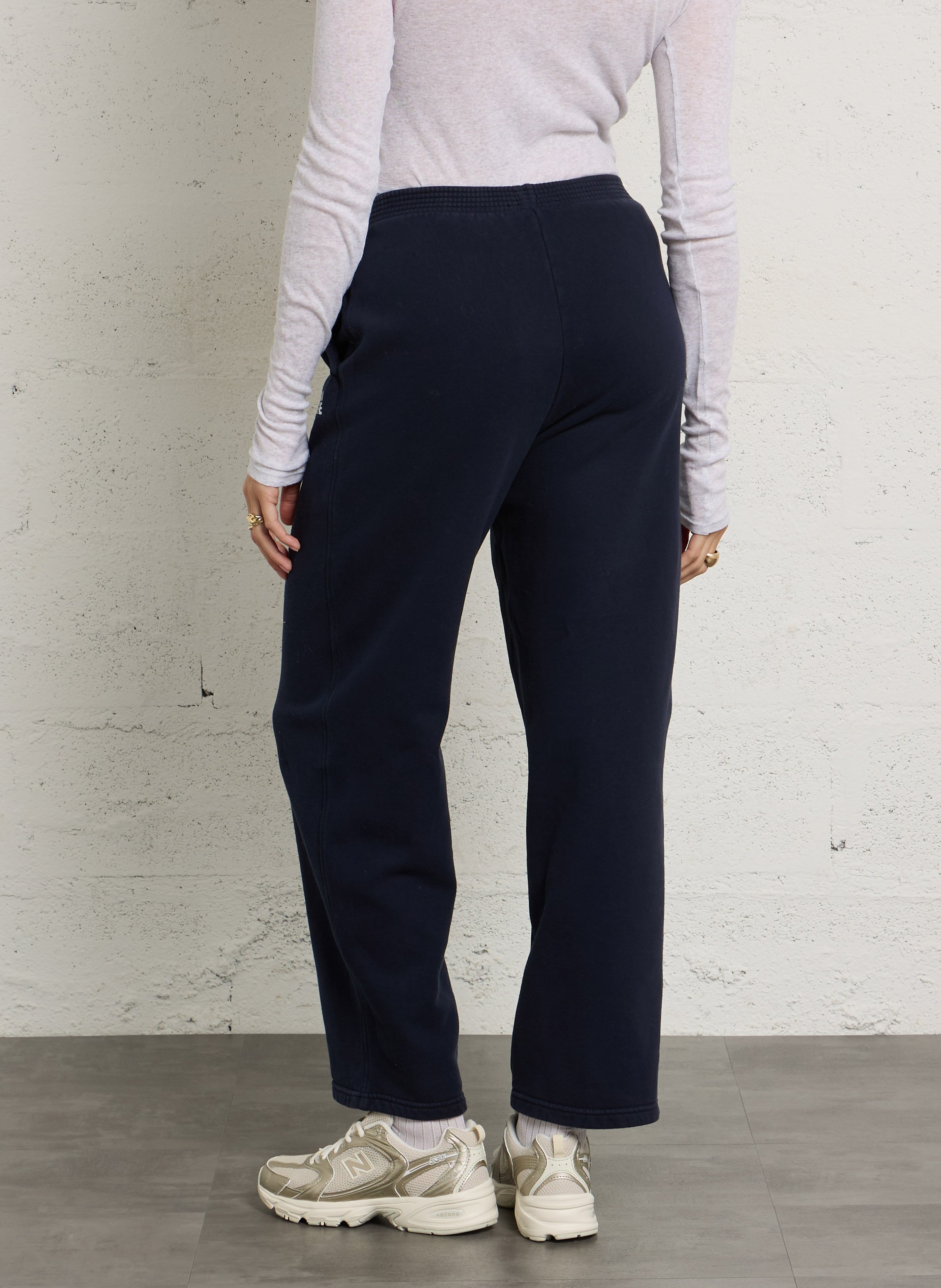 Jogging droit en coton plizzy AMERICAN VINTAGE Bleu