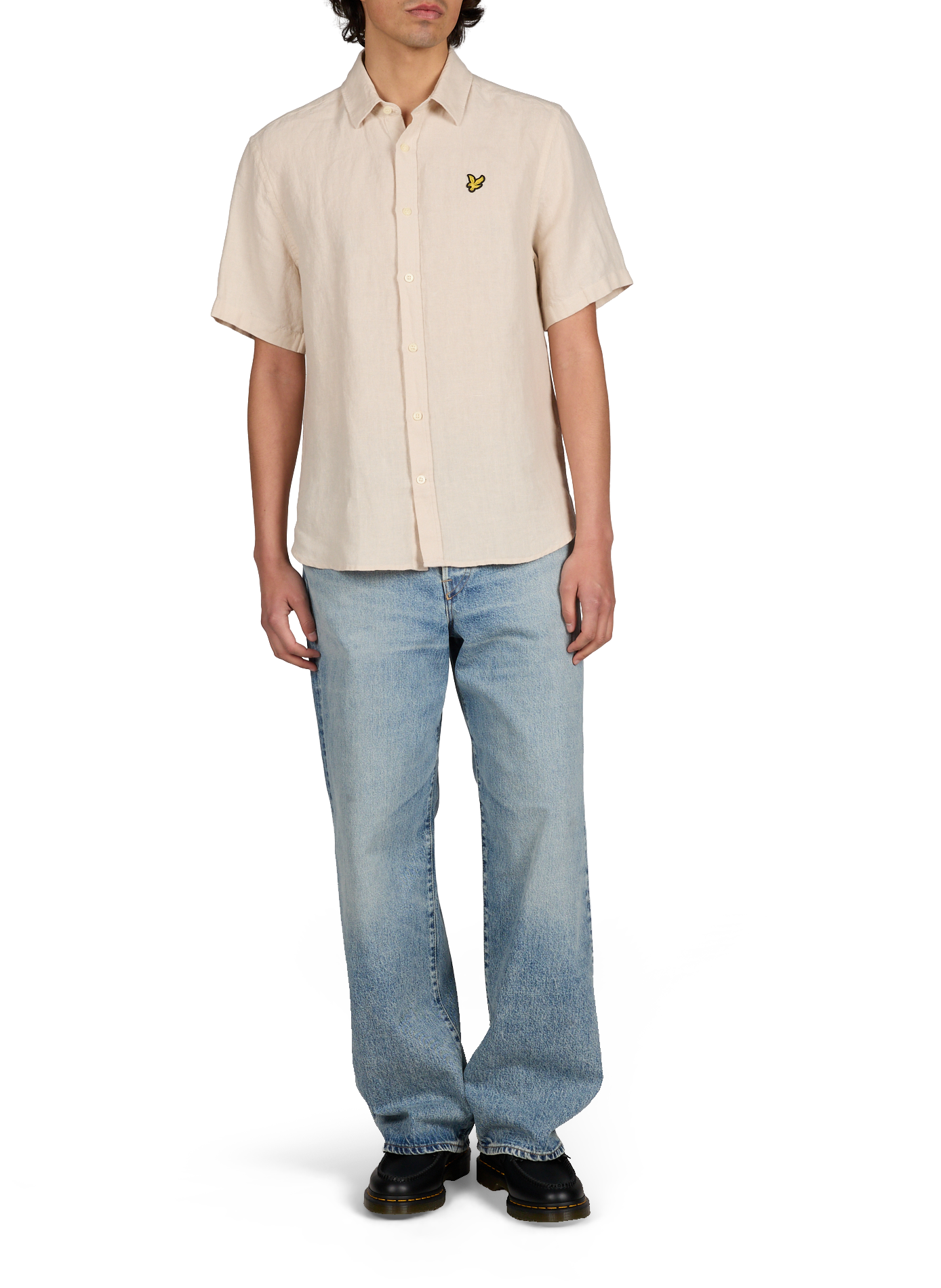 Chemise manches courtes en lin et coton LYLE & SCOTT Beige