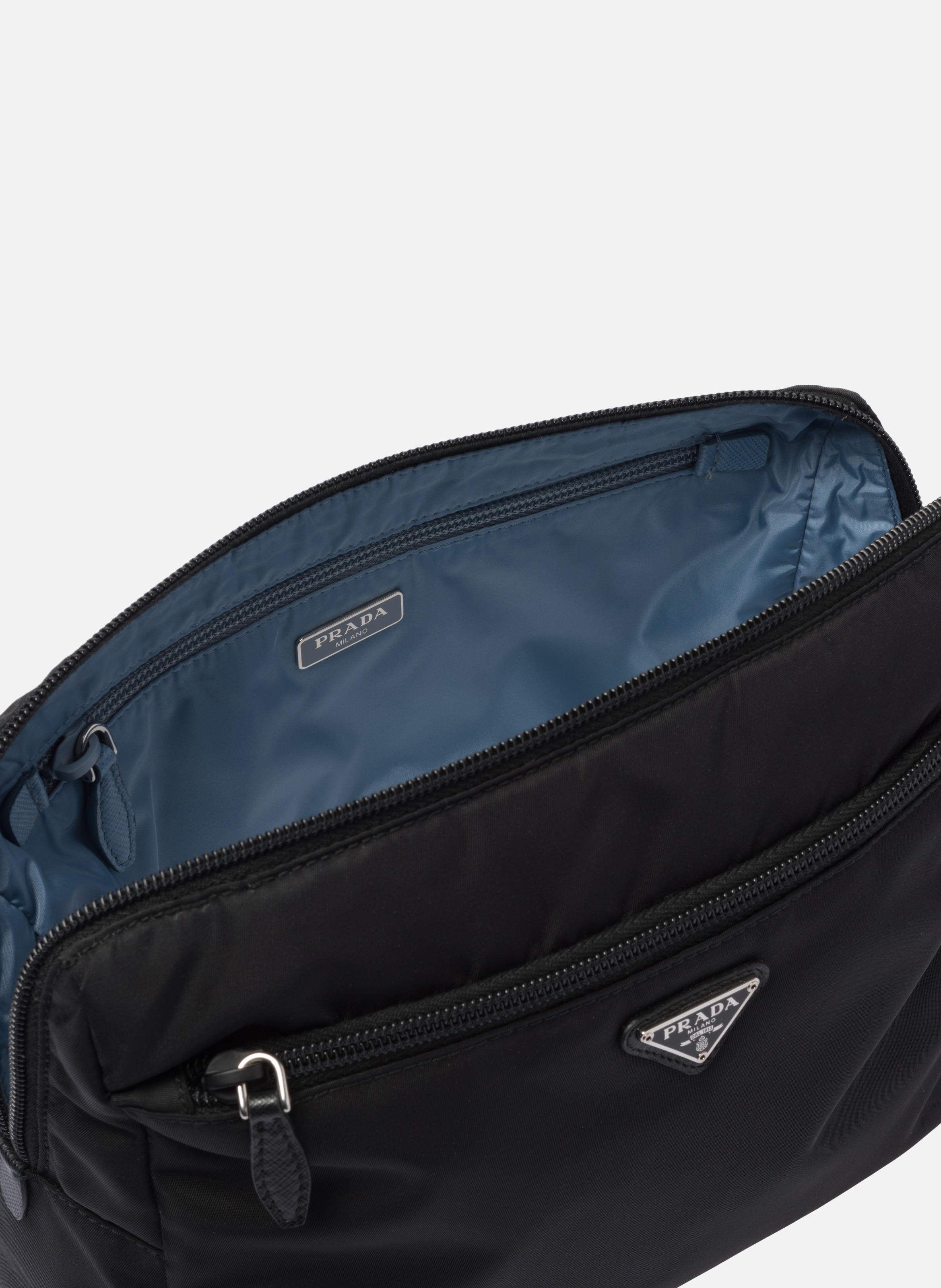 Grande pochette de voyage en re-nylon PRADA Noir