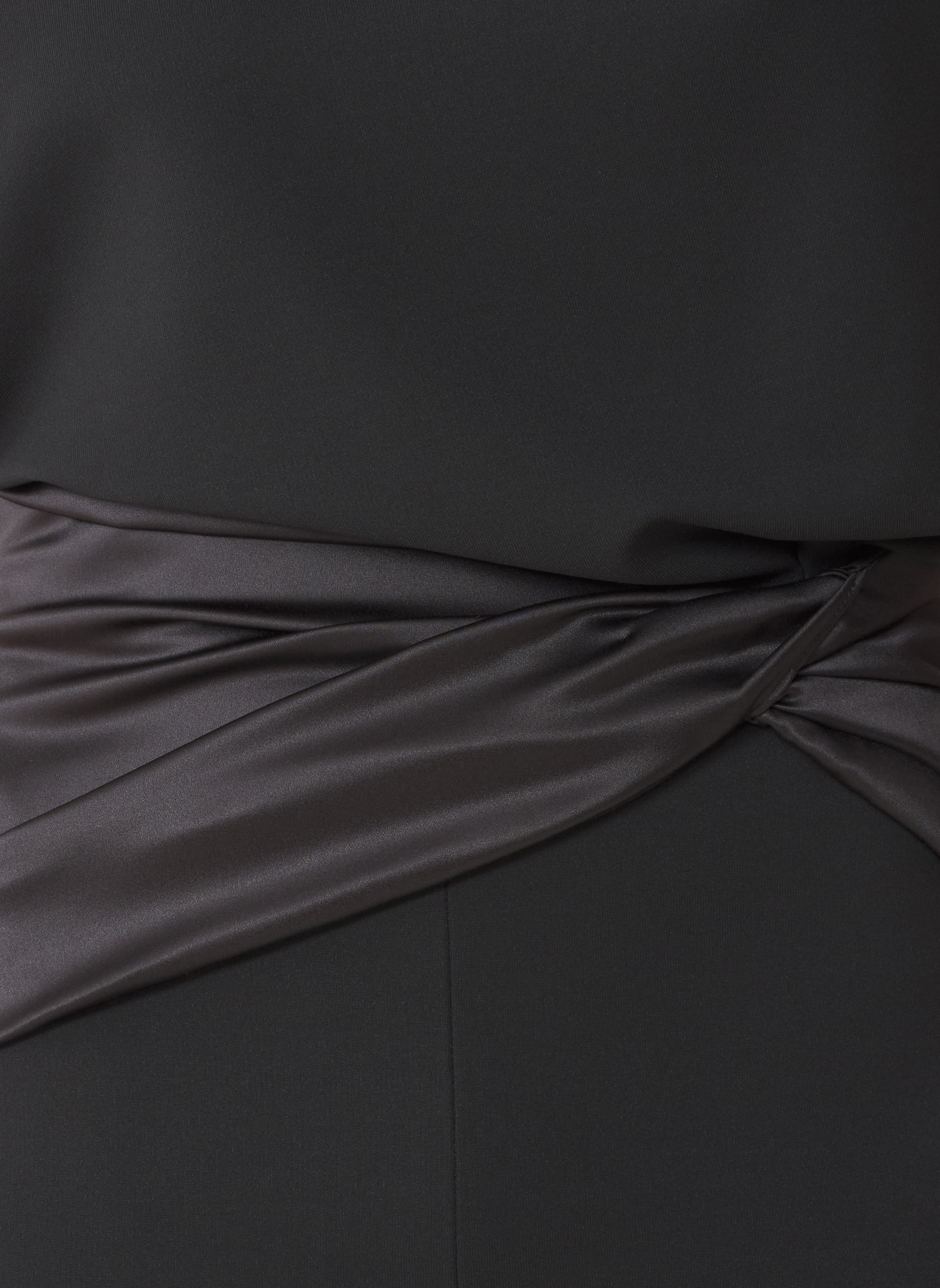 Robe midi en jersey et satin LANVIN Noir