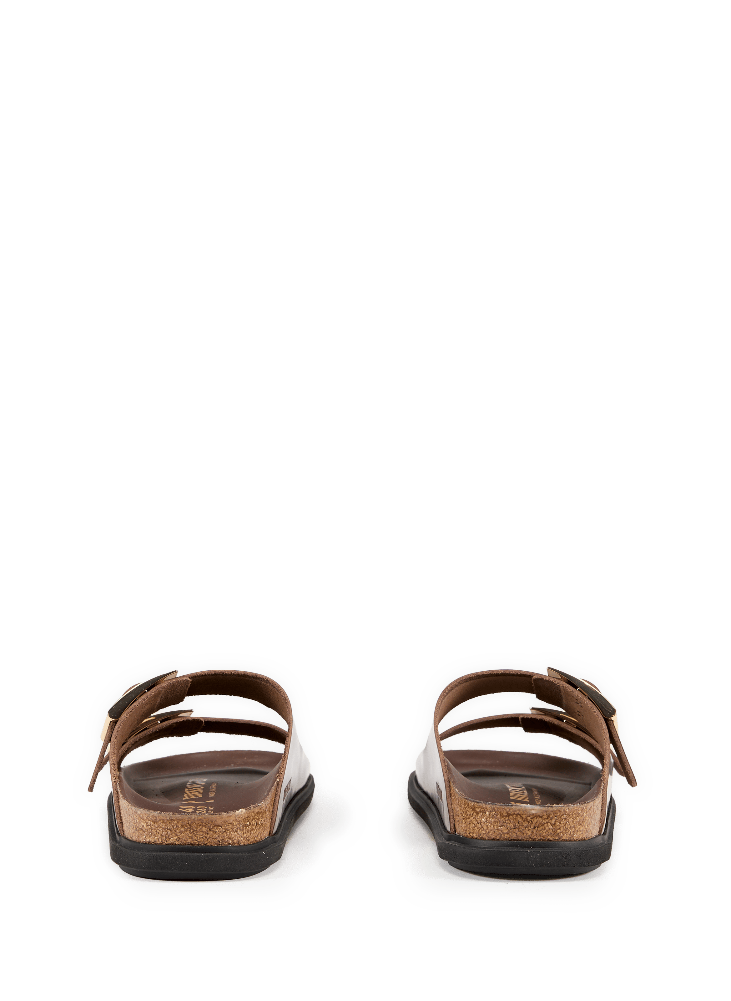 Platte muiltjes Arizona Droplet Buckle van leer BIRKENSTOCK Bruin