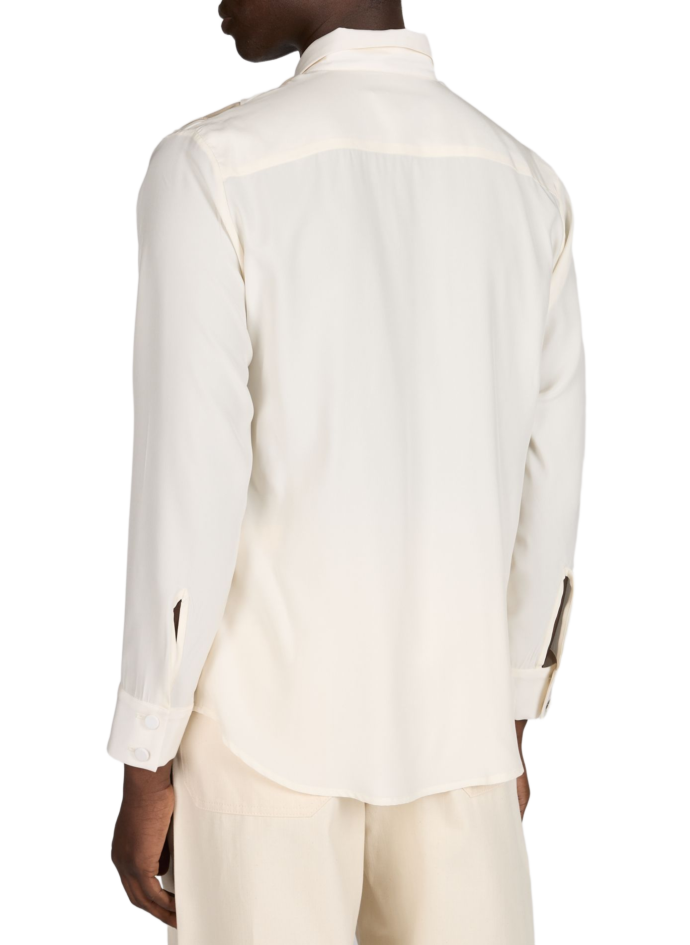 Chemise Confuso à carreaux superposés en soie CAMPILLO Beige