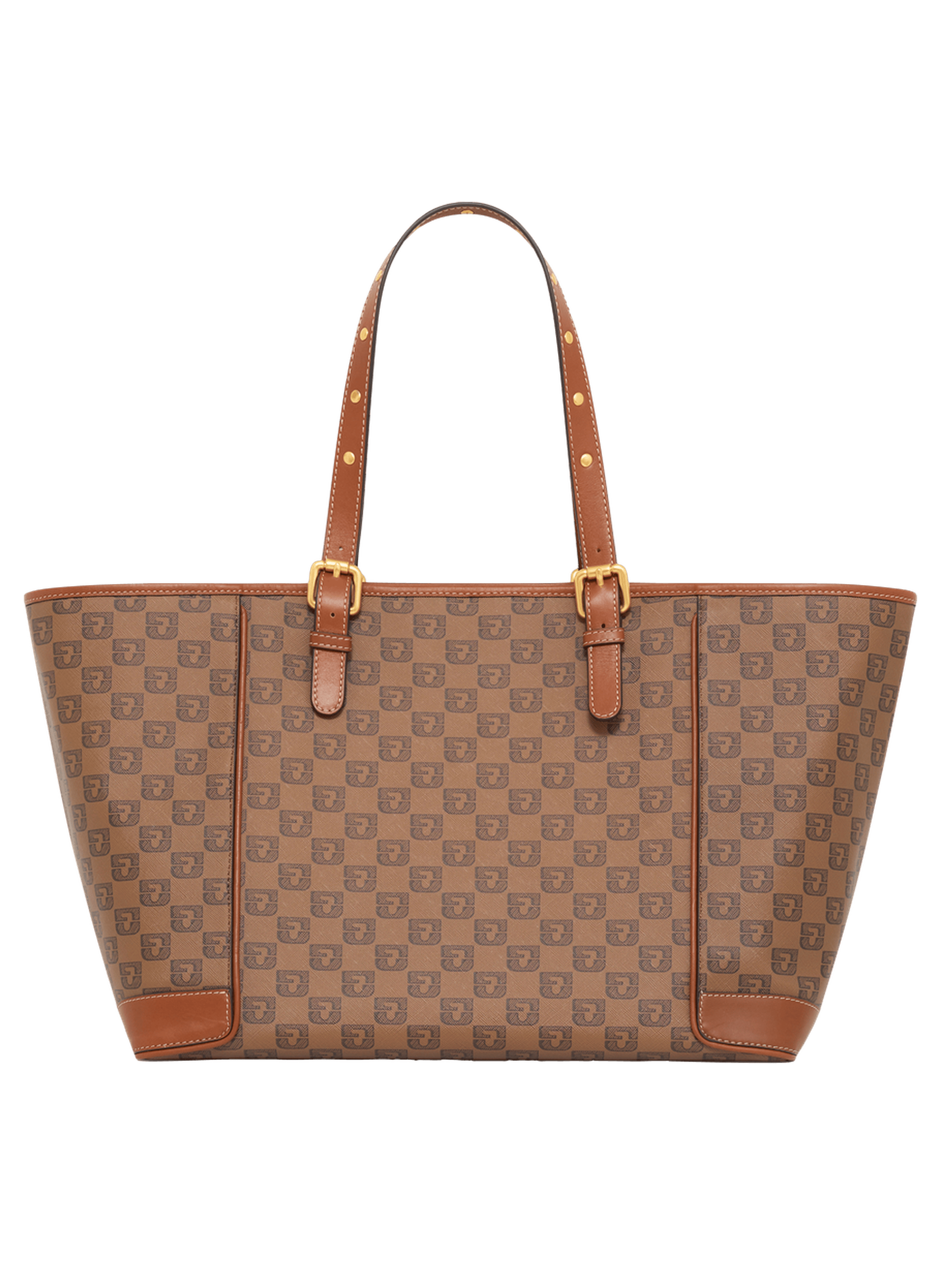 Cabas en toile enduite monogrammée et cuir - simple bag GERARD DAREL Marron