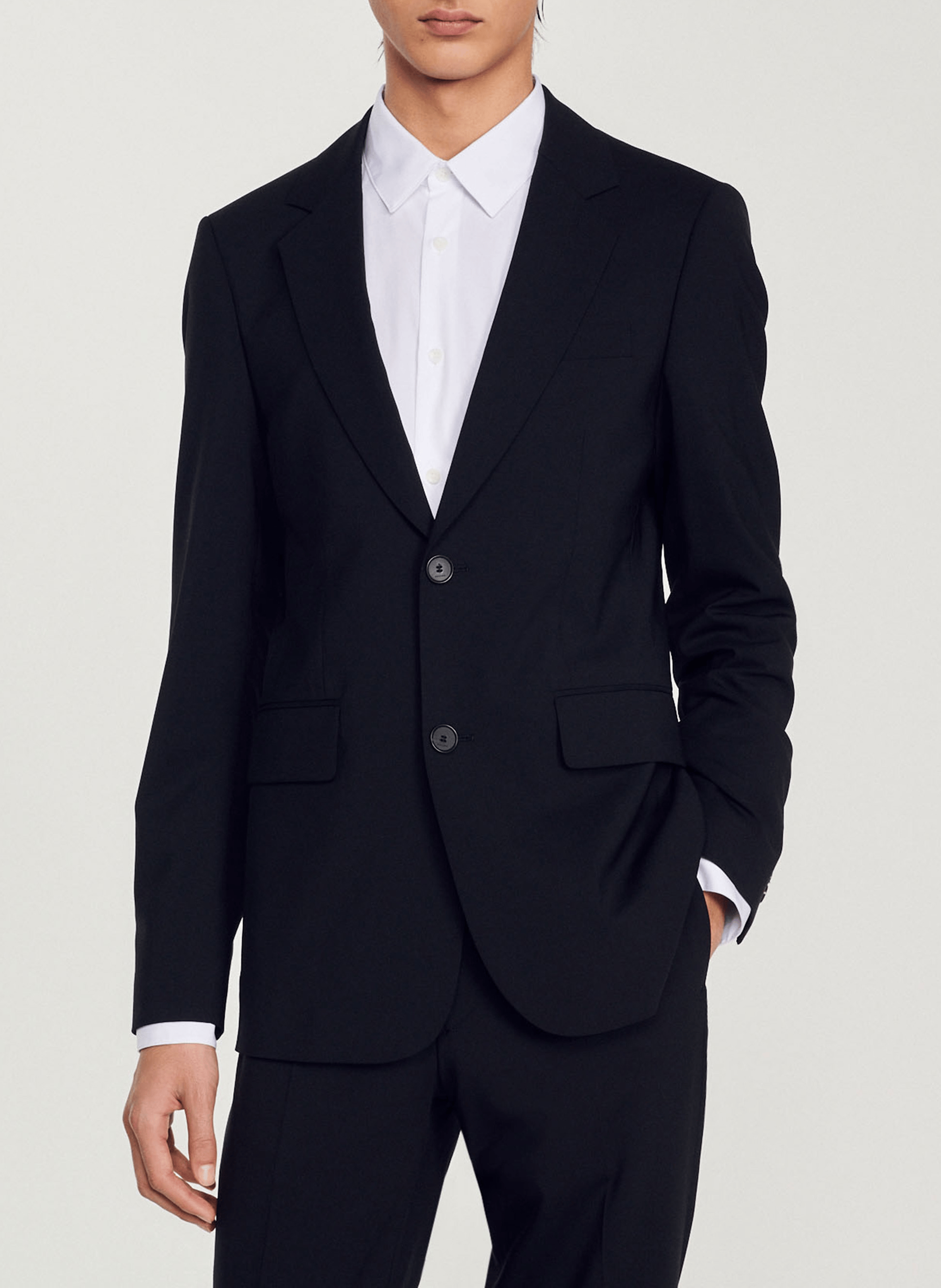 Veste de tailleur en laine mélangée SANDRO Noir