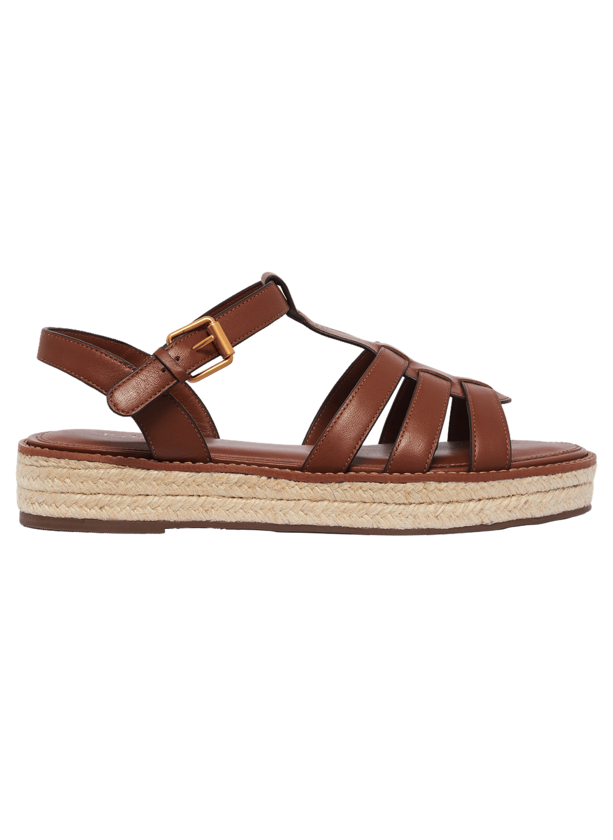 Sandale espadrille en cuir - dune PABLO Marron